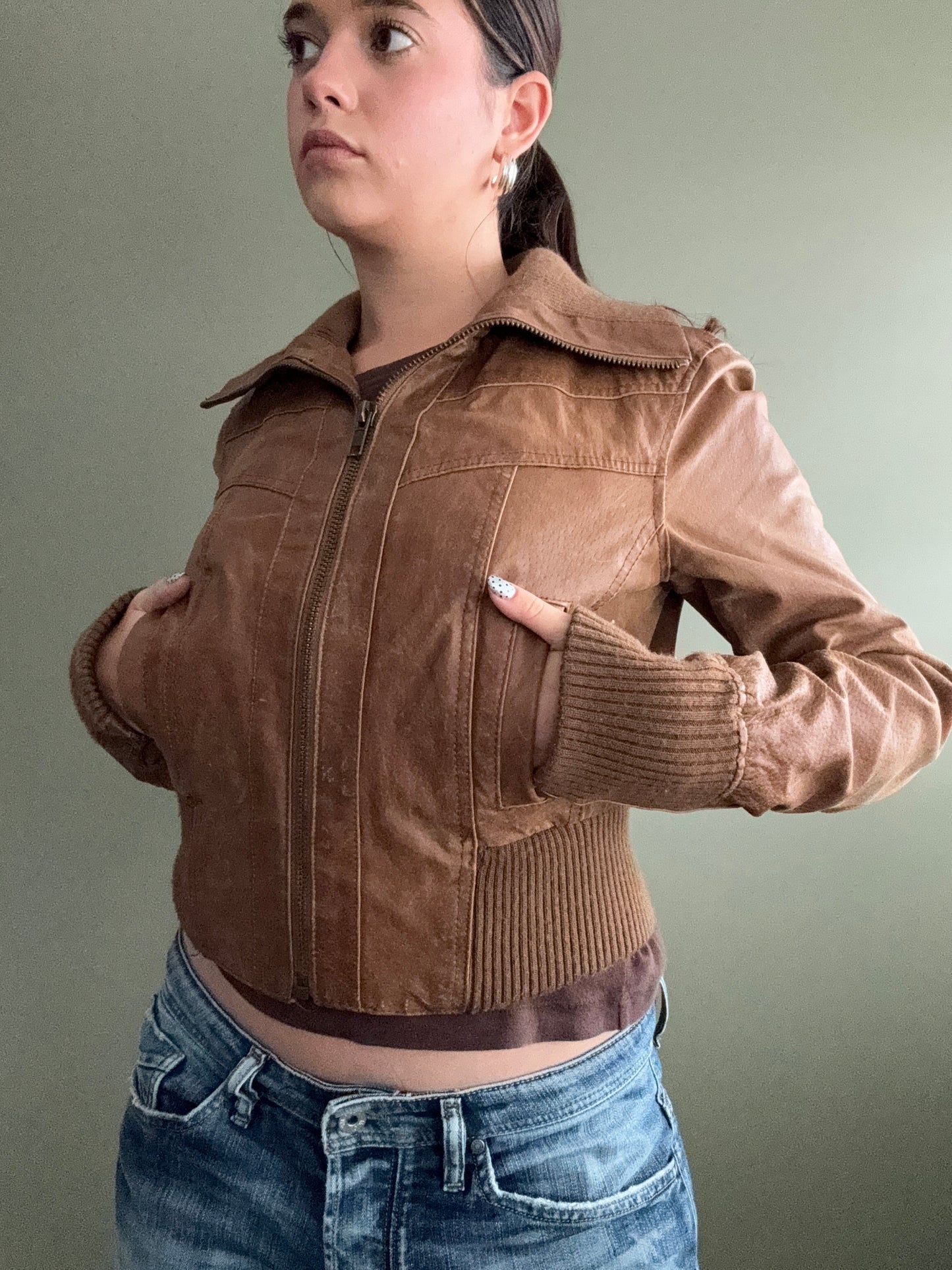 Leather Fitted Jacket (UK12)