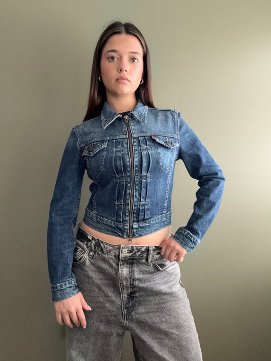 Levis Double Zip Denim Jacket (S)