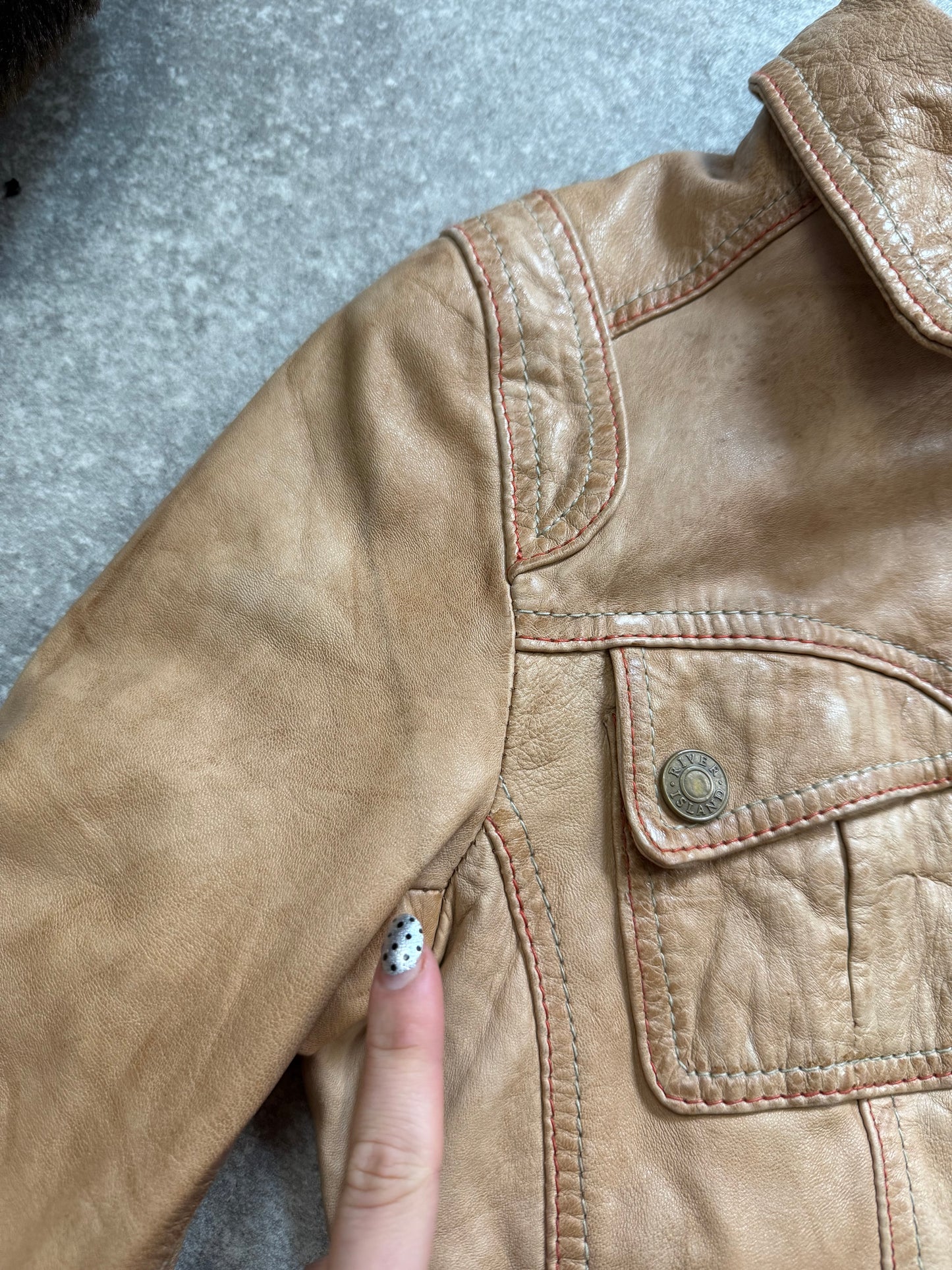 Leather Bomber Jacket (UK10)
