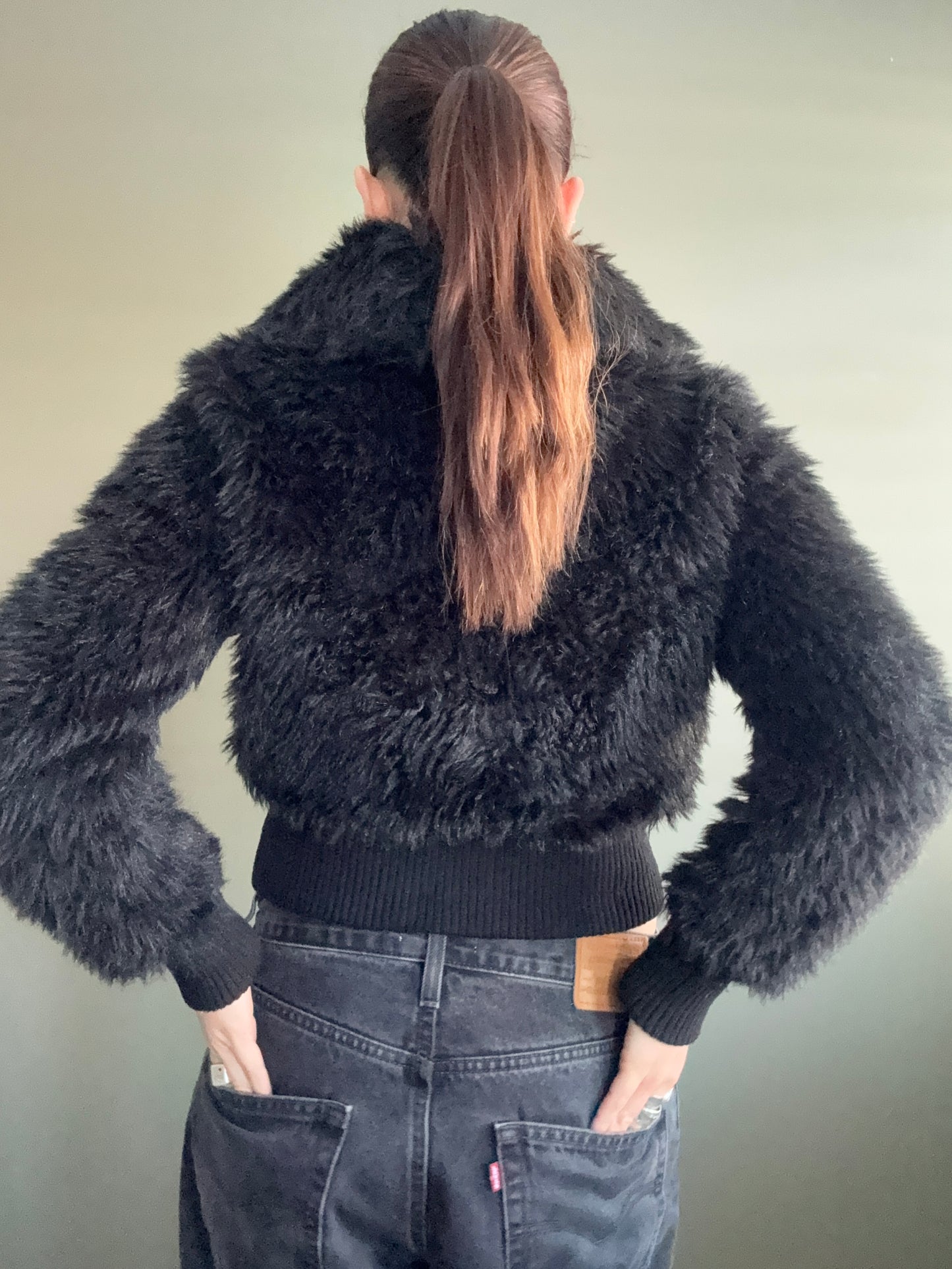Faux Fur Bomber Jacket (S)