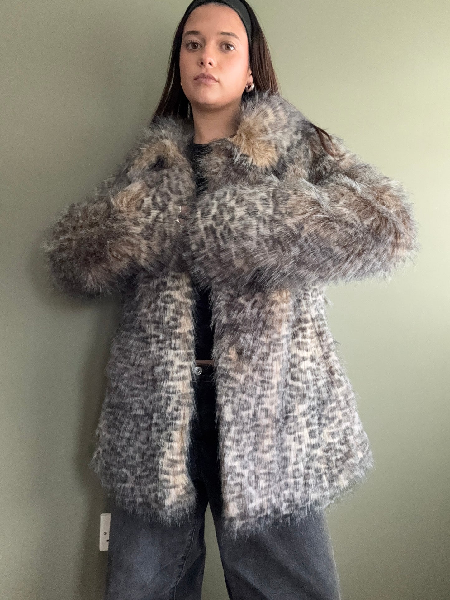 Jane Norman Faux Fur Jacket (UK12)