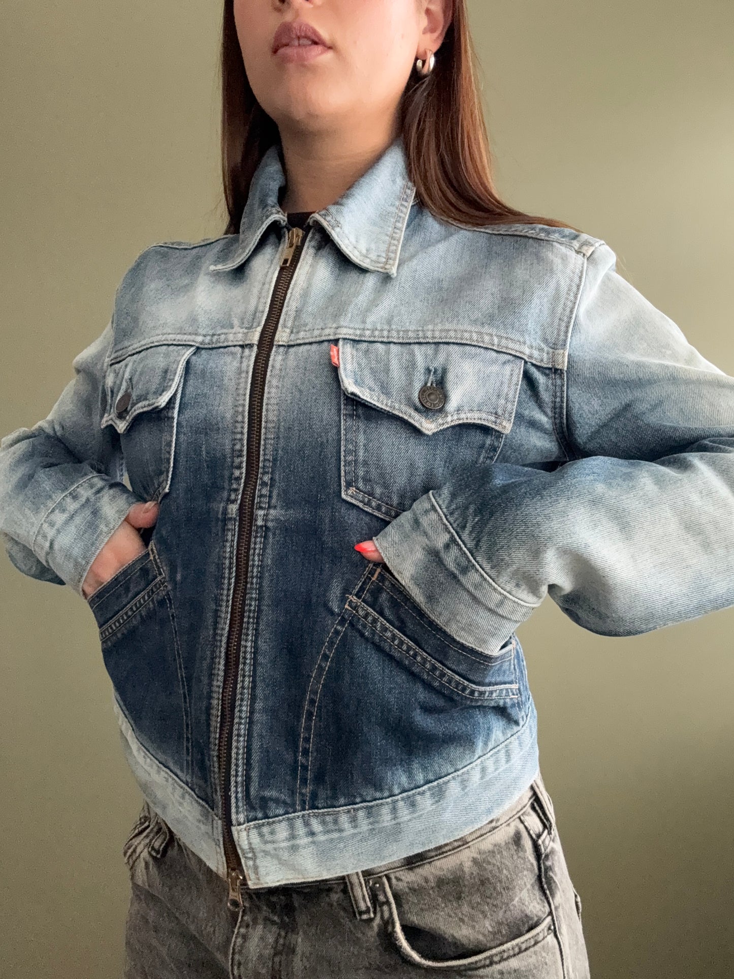 Levis Double Zip Denim Jacket (L)