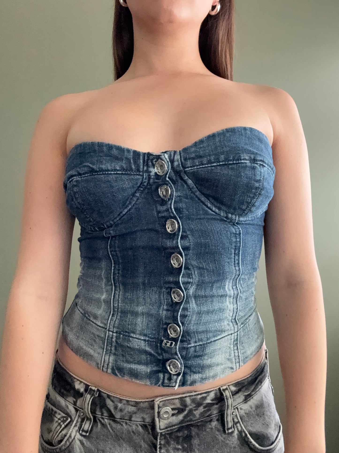 Miss Sixty Denim Corset Top (XS)