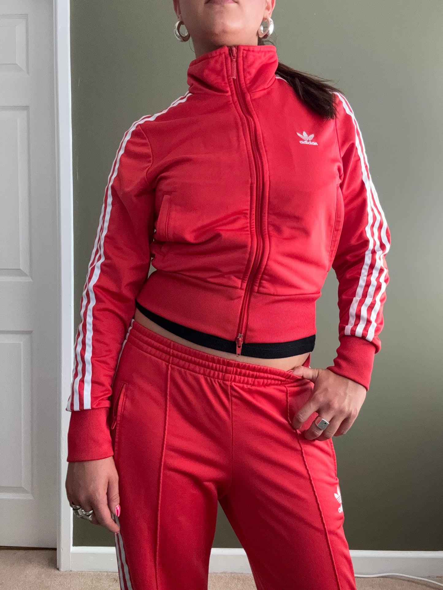 Red Adidas Tracksuit (UK8)