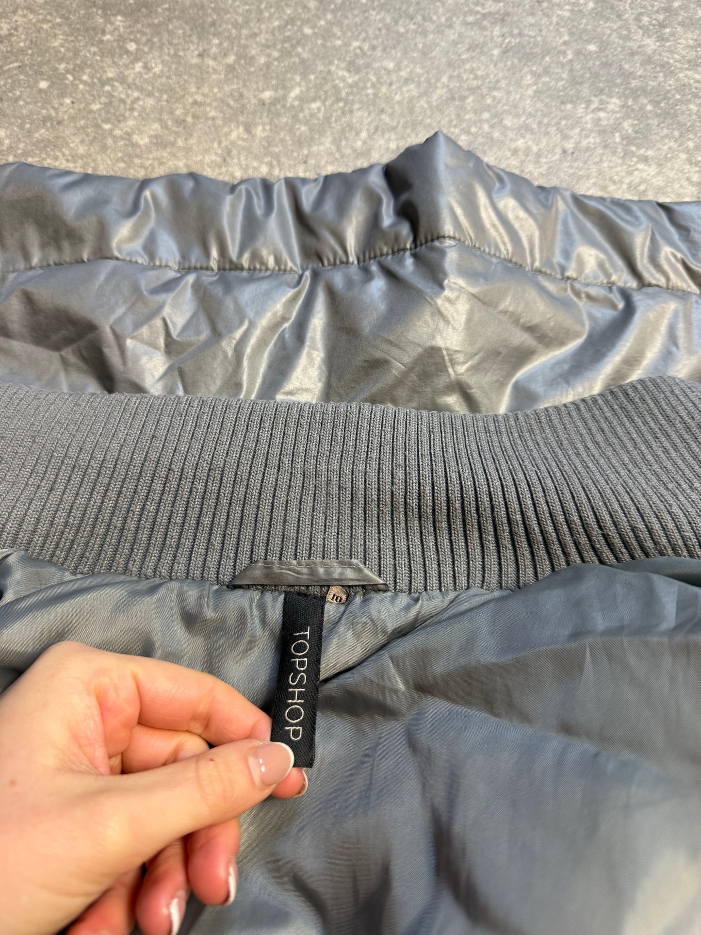 Silver Puffer Jacket (UK10)
