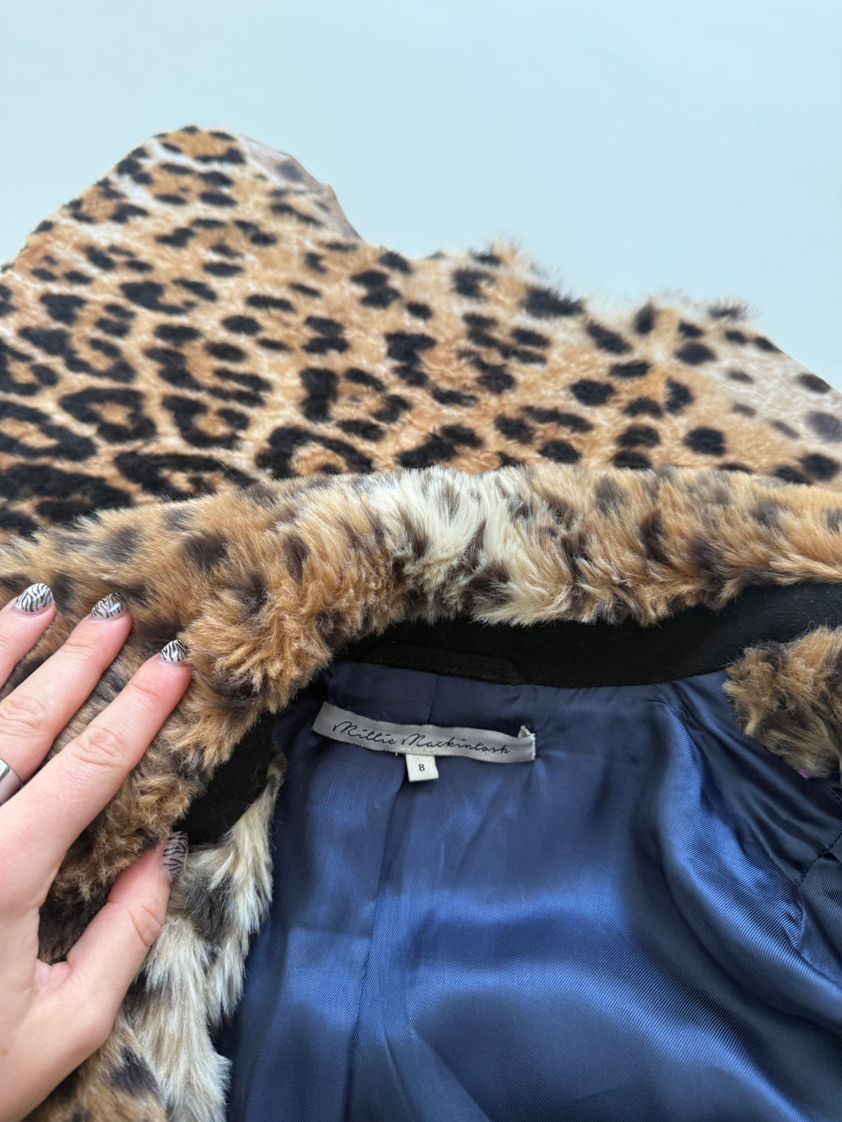 Y2K Leopard Faux Fur Jacket (UK8)