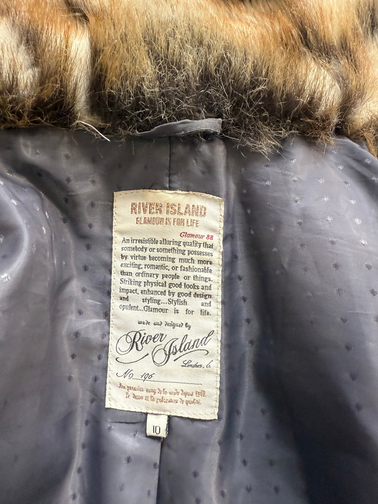 Faux Fur Patchwork Jacket (UK10)