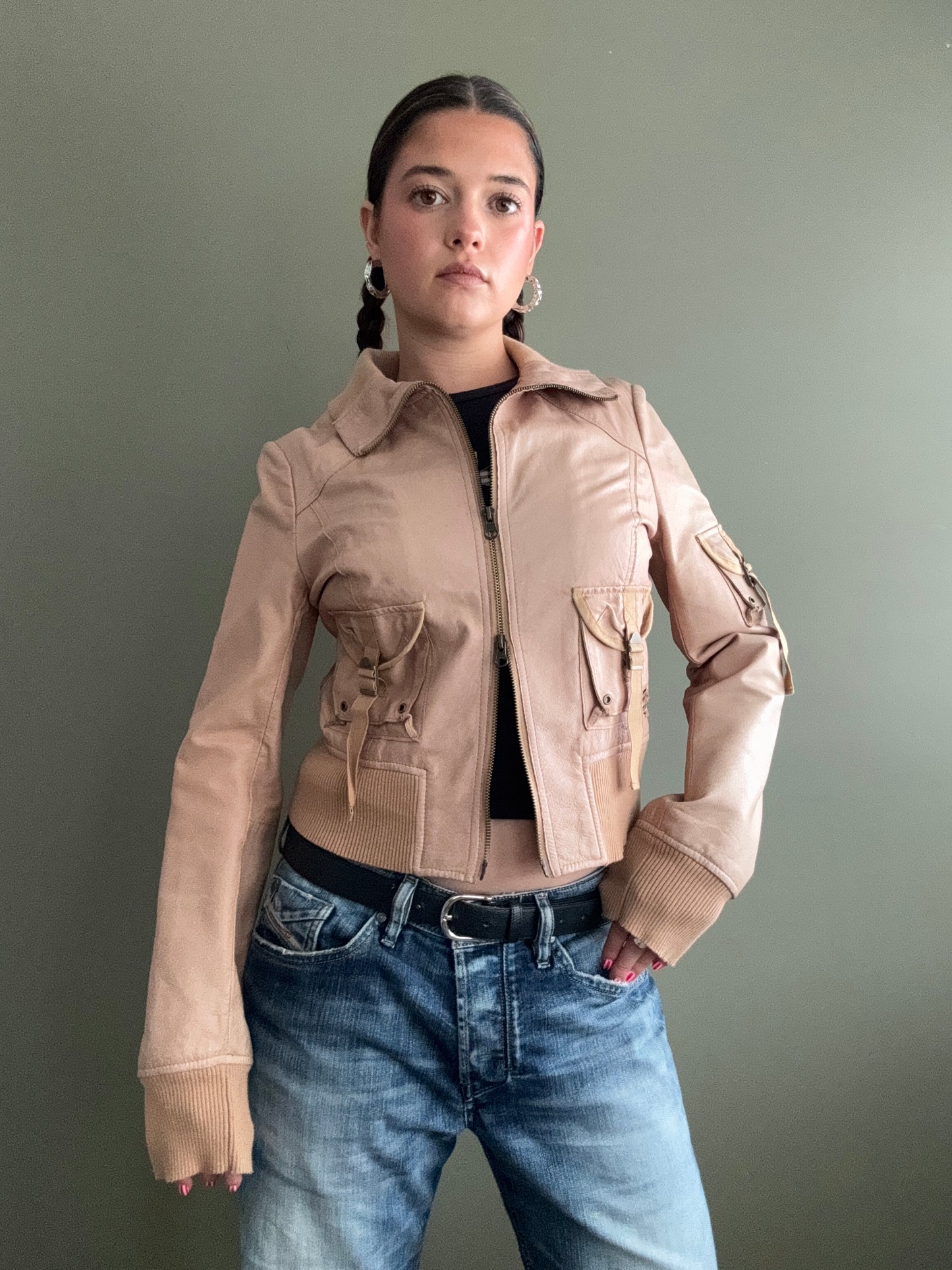 Cargo Leather Jacket (M)