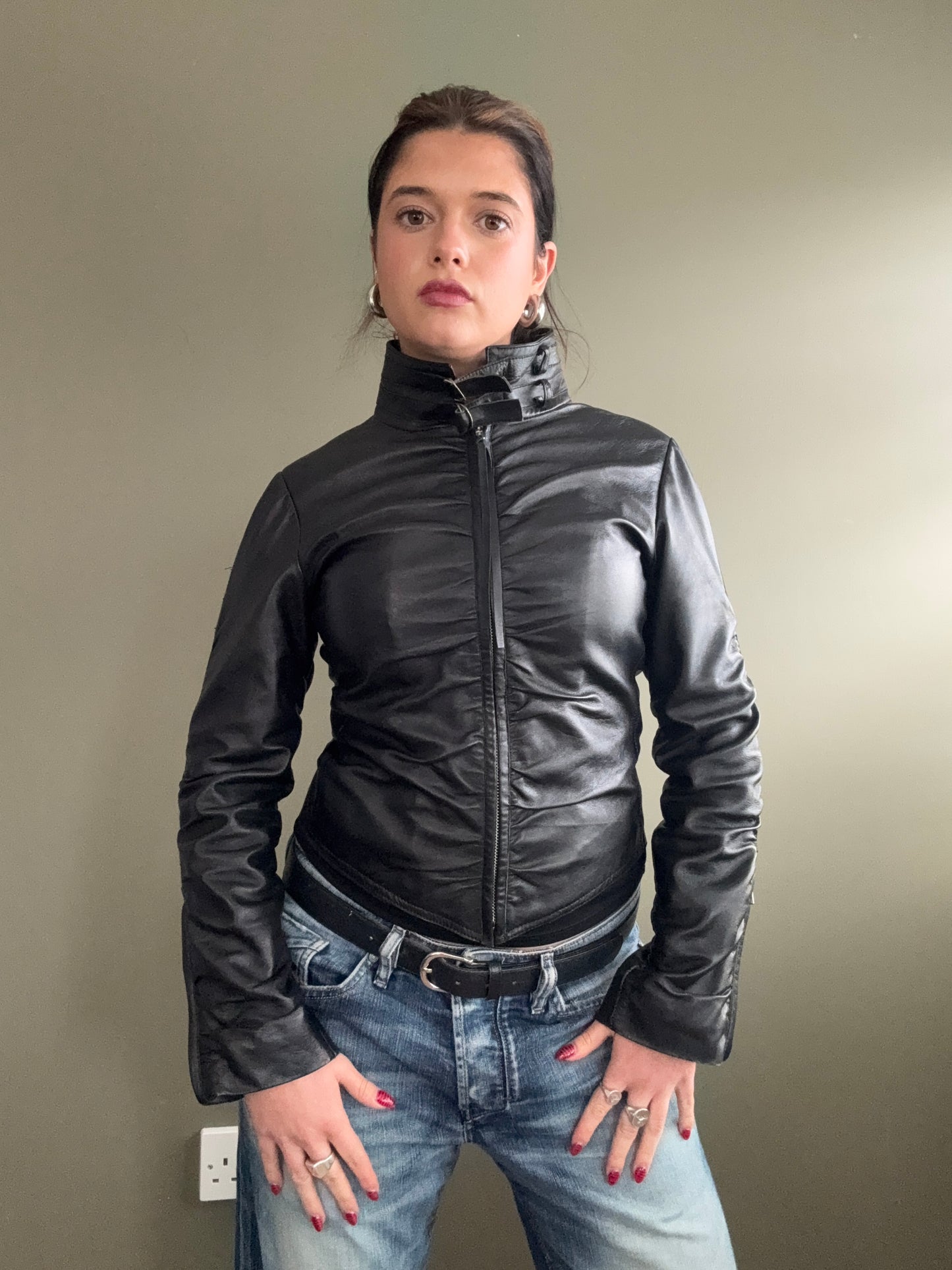 Fitted Leather Jacket (UK10)