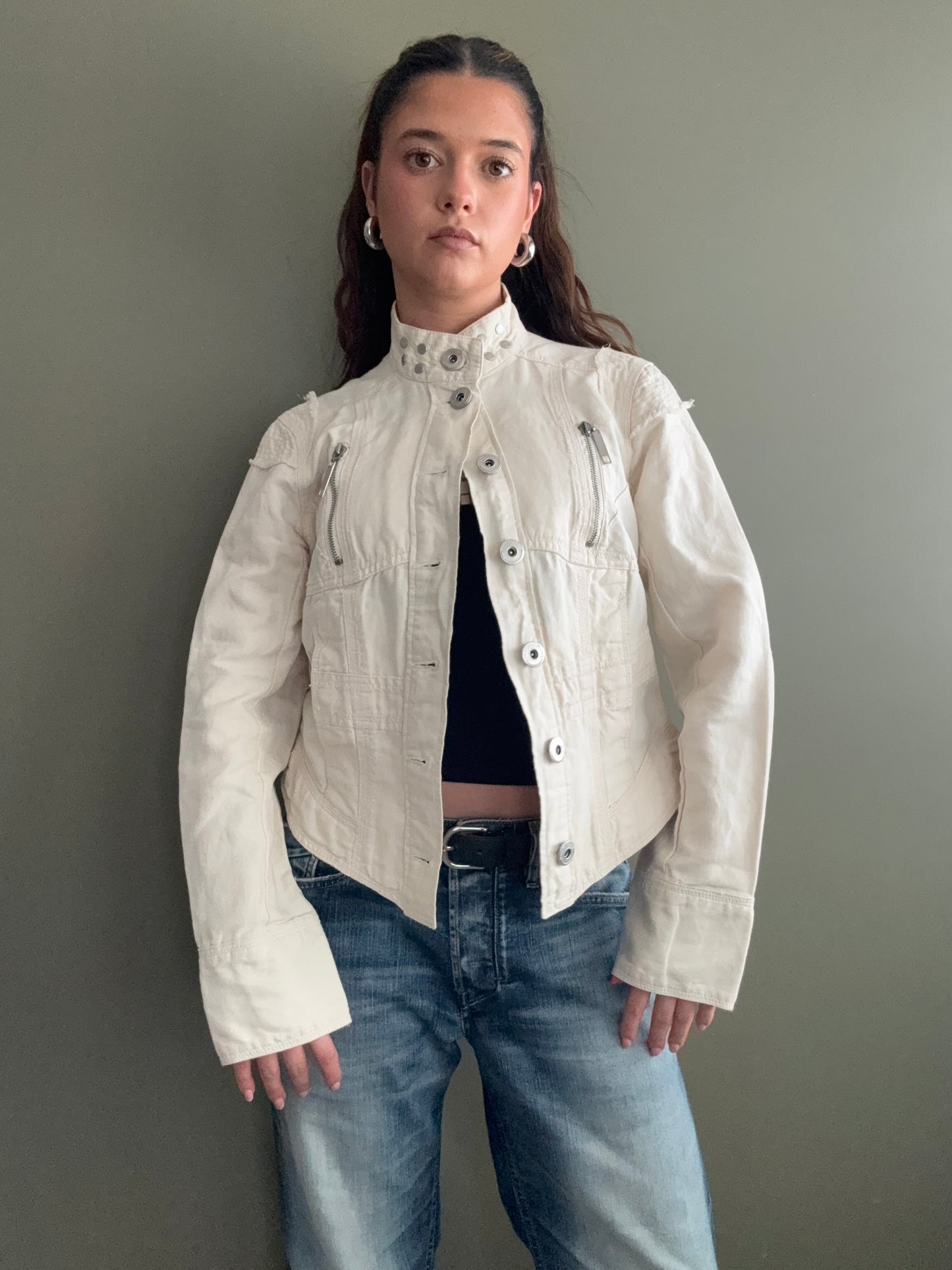 Y2K Cream Corset Jacket (UK14)