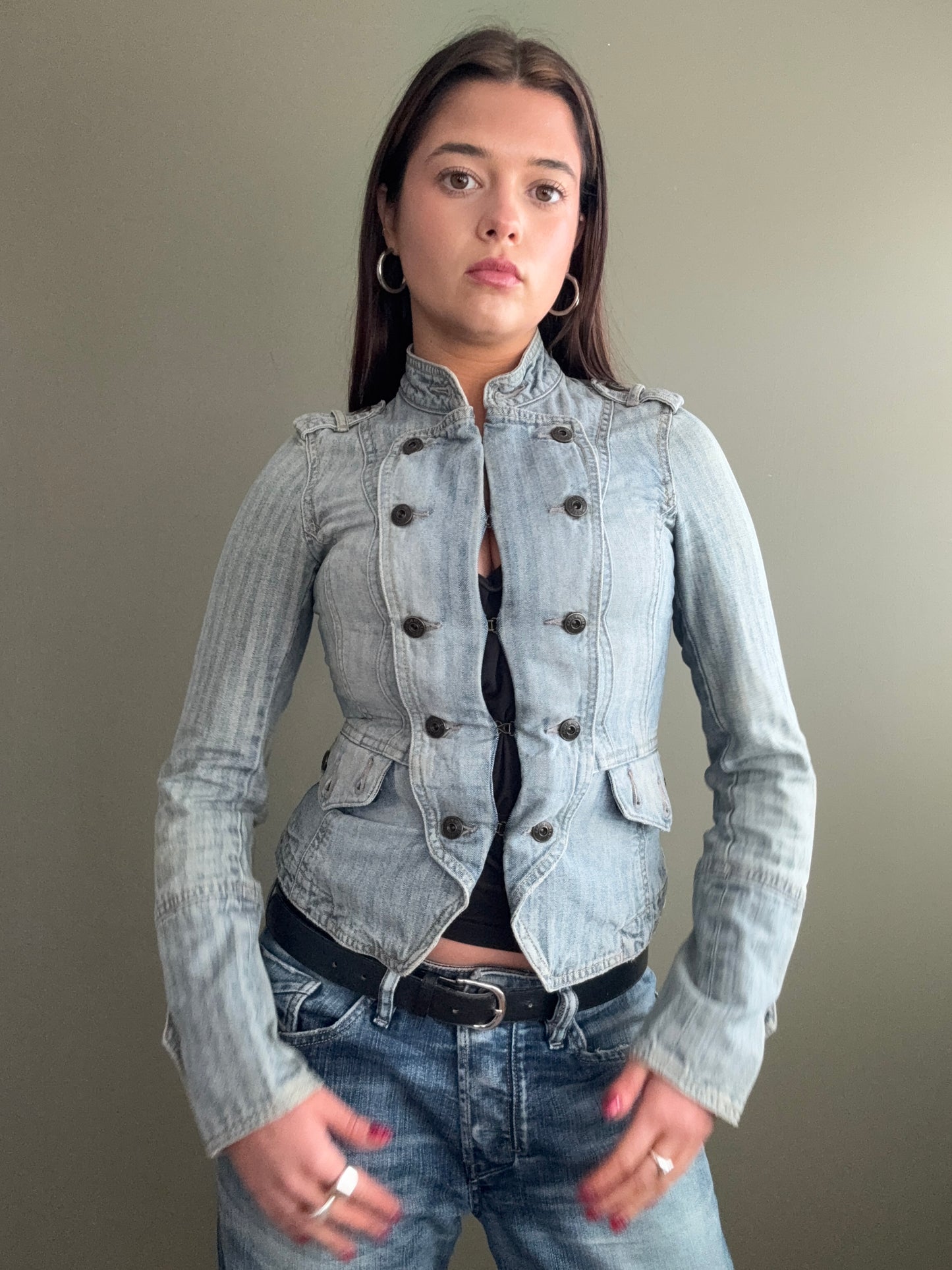 Karen Millen Denim Military Jacket (UK8)