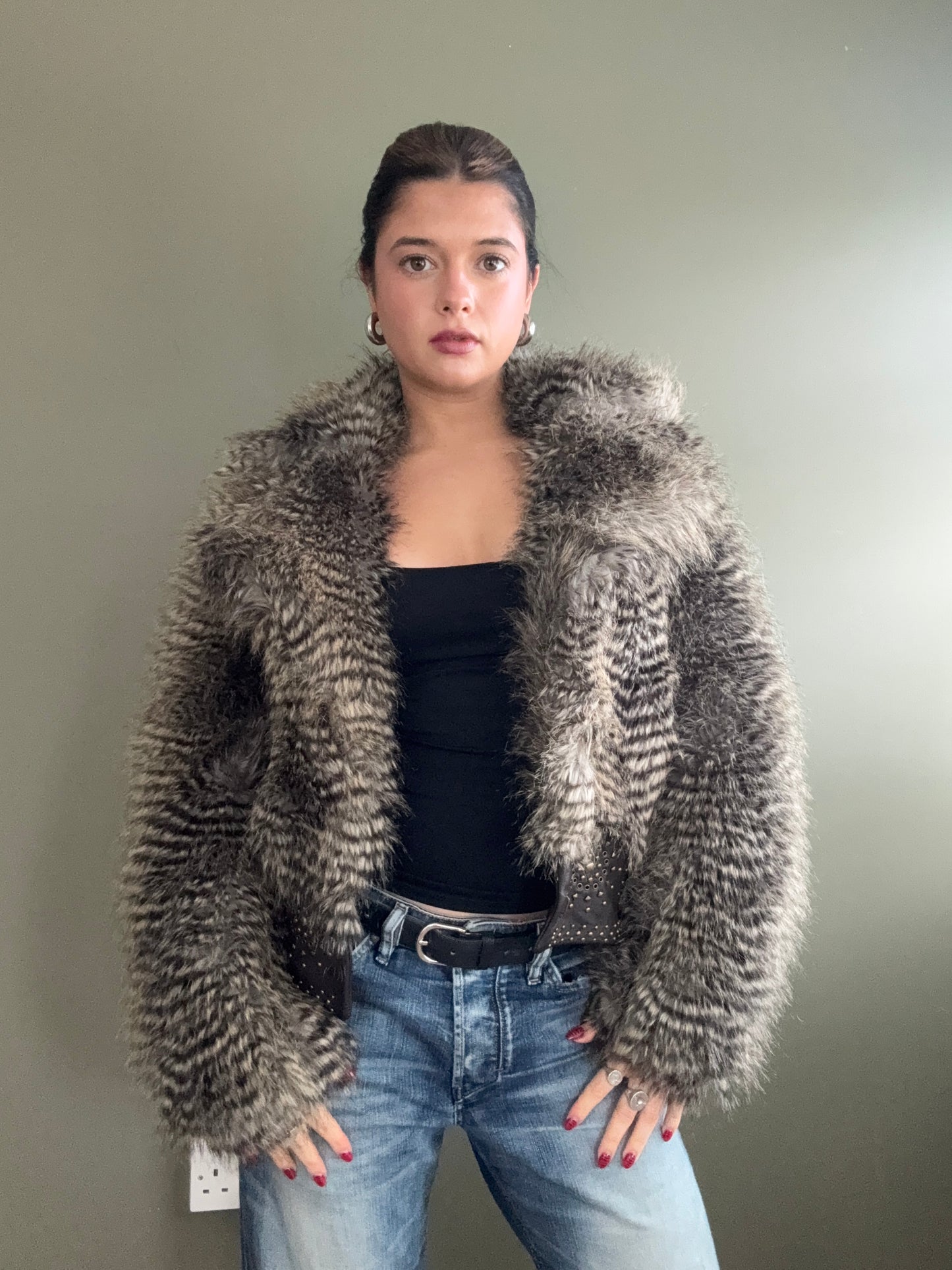 Roberto Cavalli x H&M Faux Fur Jacket (S)