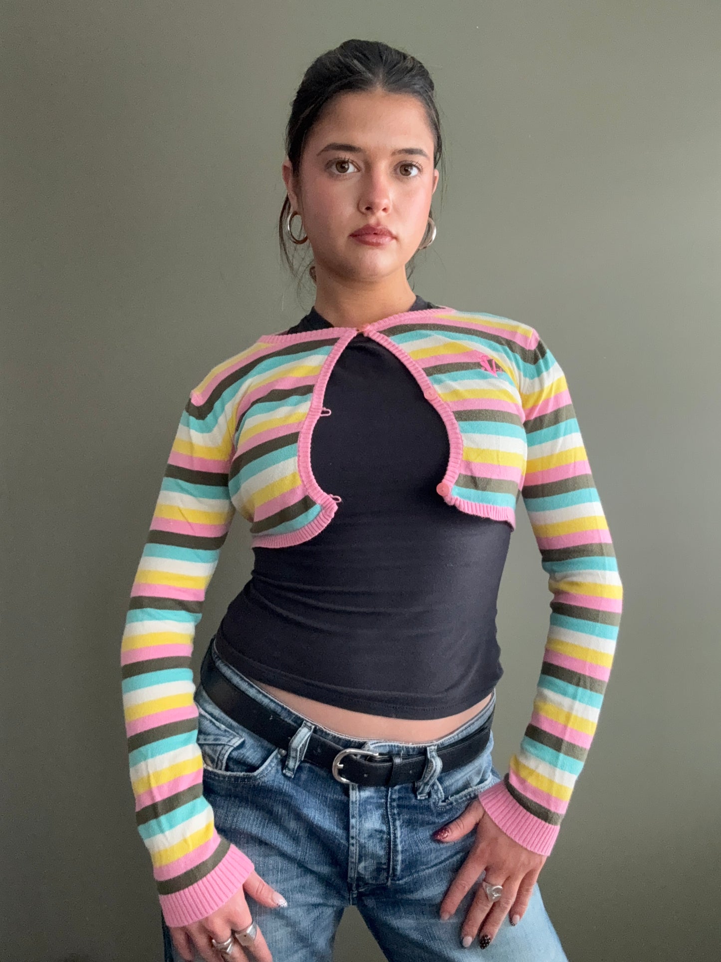 Versace Striped Cardigan (XS)