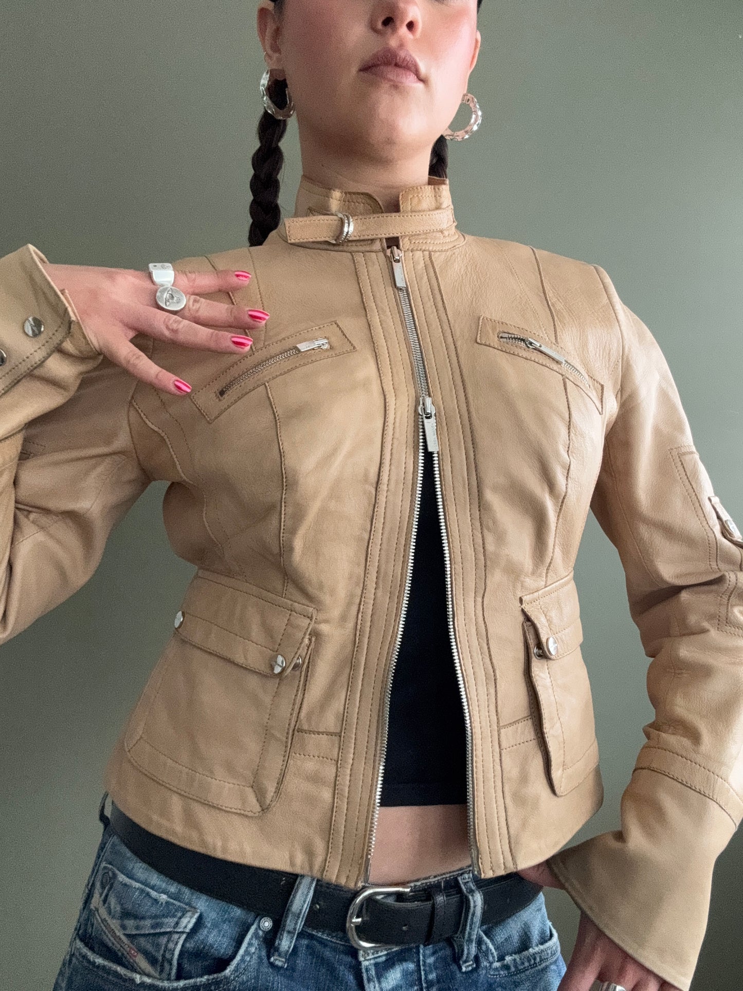 Karen Millen Leather Jacket (UK10)