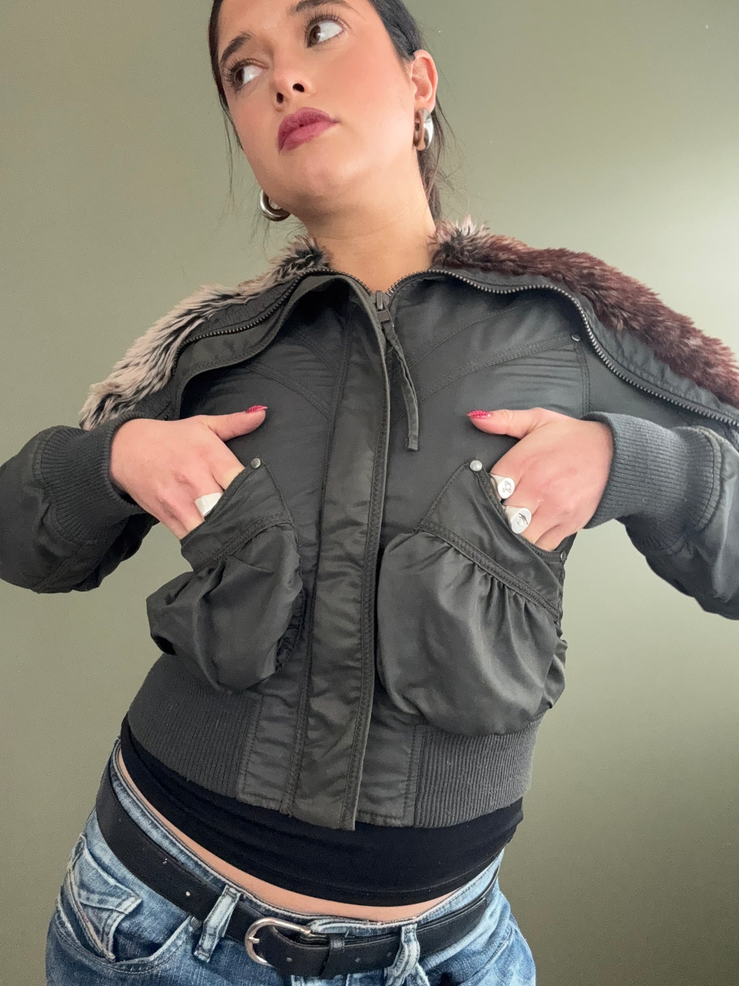 Cropped Bomber Jacket (UK6)