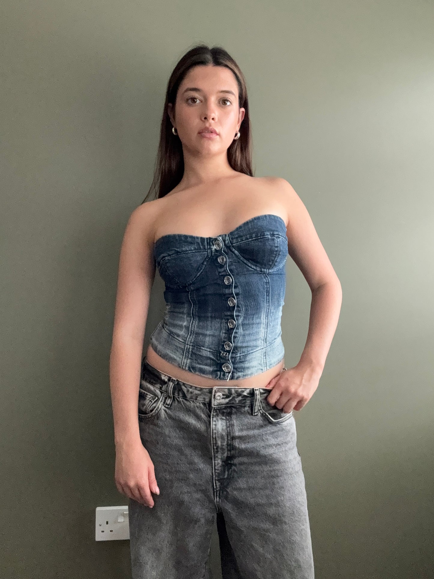 Miss Sixty Denim Corset Top (XS)