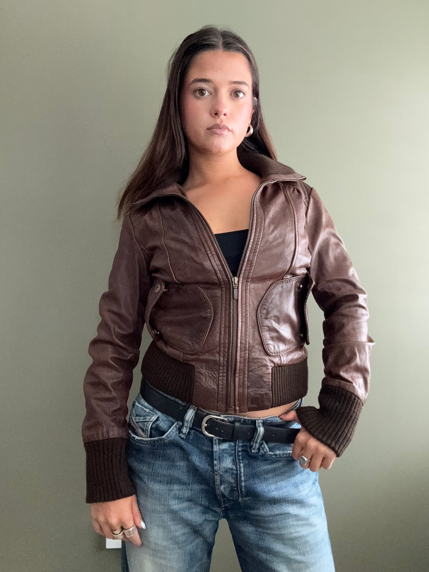 Fitted Leather Jacket (UK10)