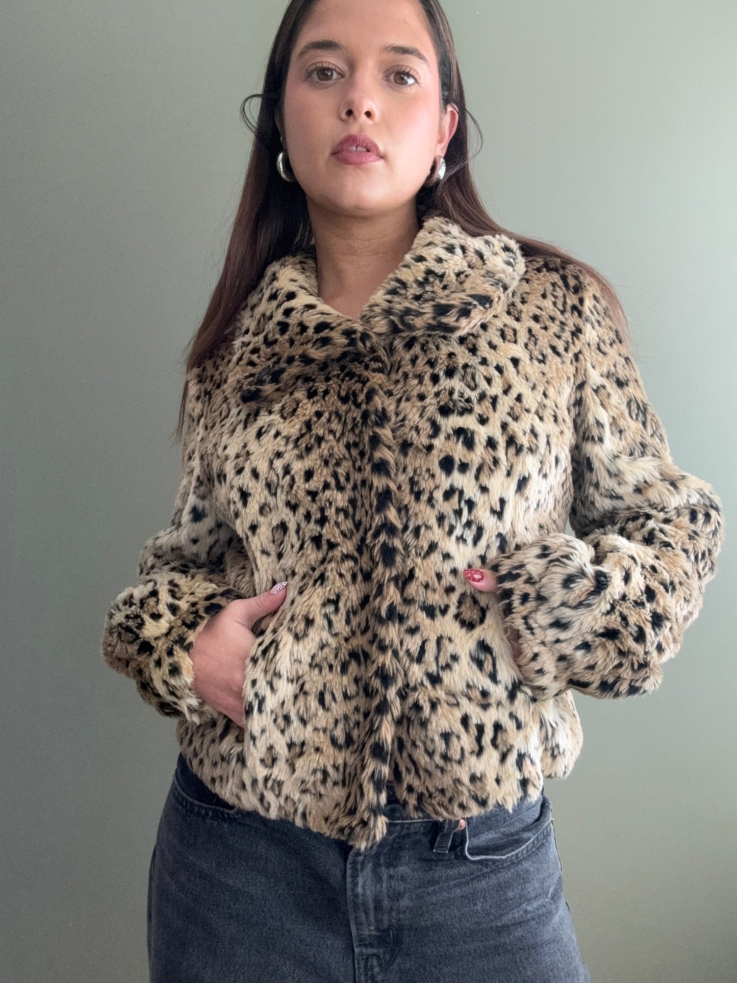 Faux Fur Leopard Jacket (S)