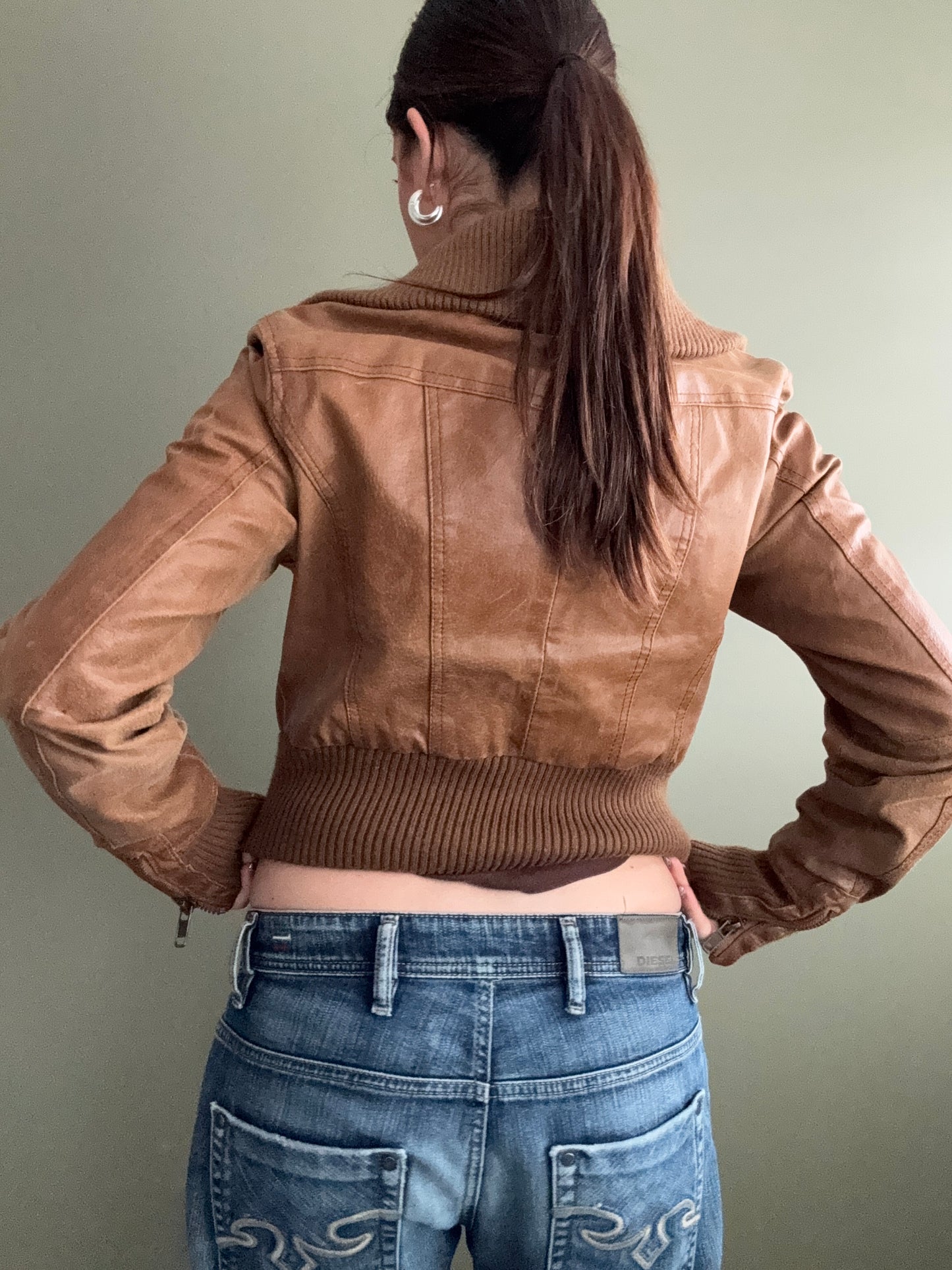 Leather Fitted Jacket (UK12)