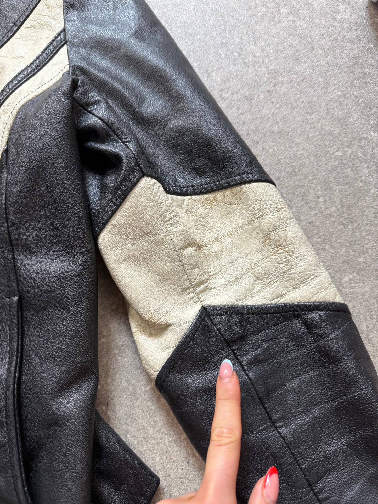 Leather Biker Jacket (M)