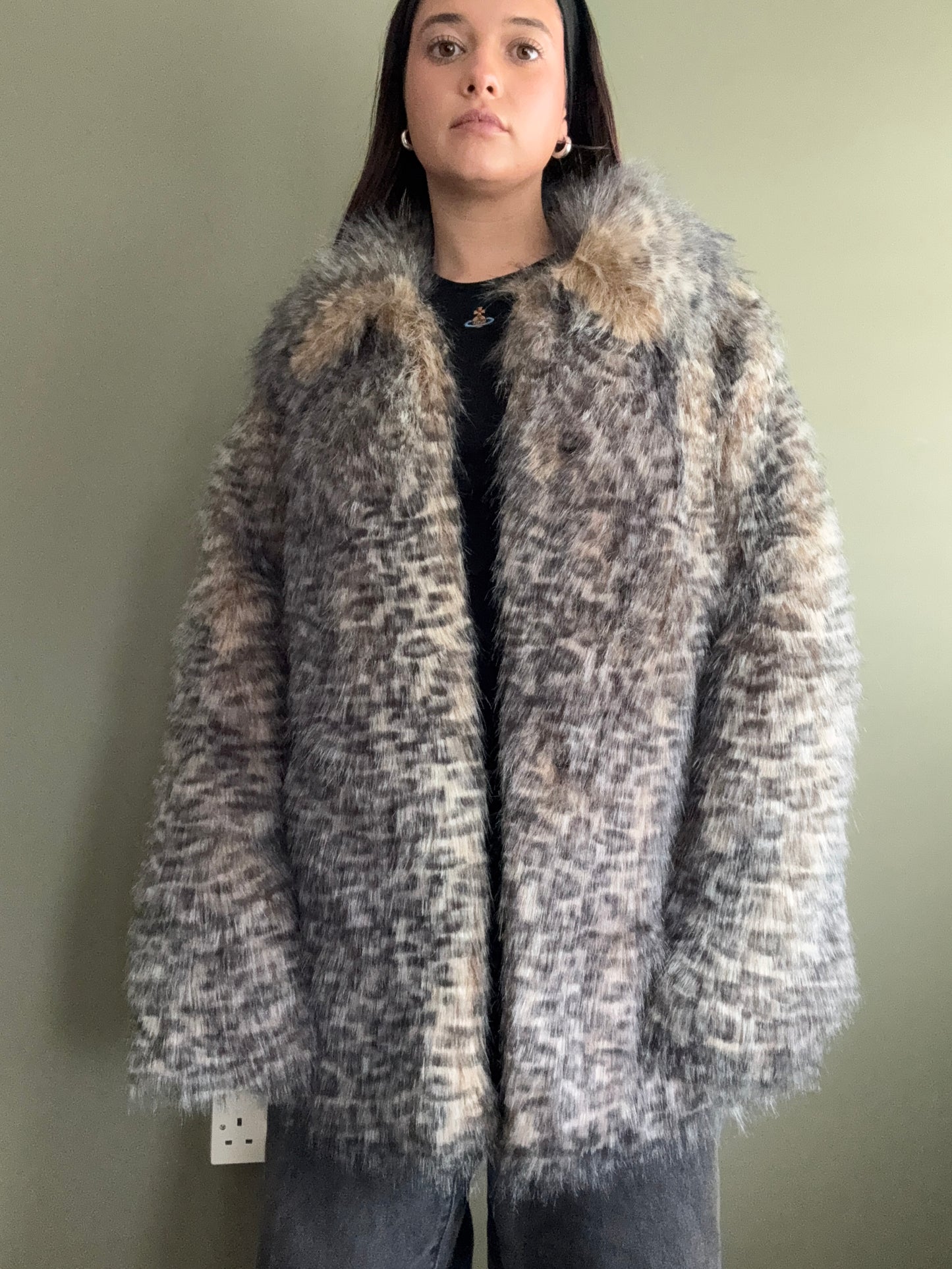 Jane Norman Faux Fur Jacket (UK12)