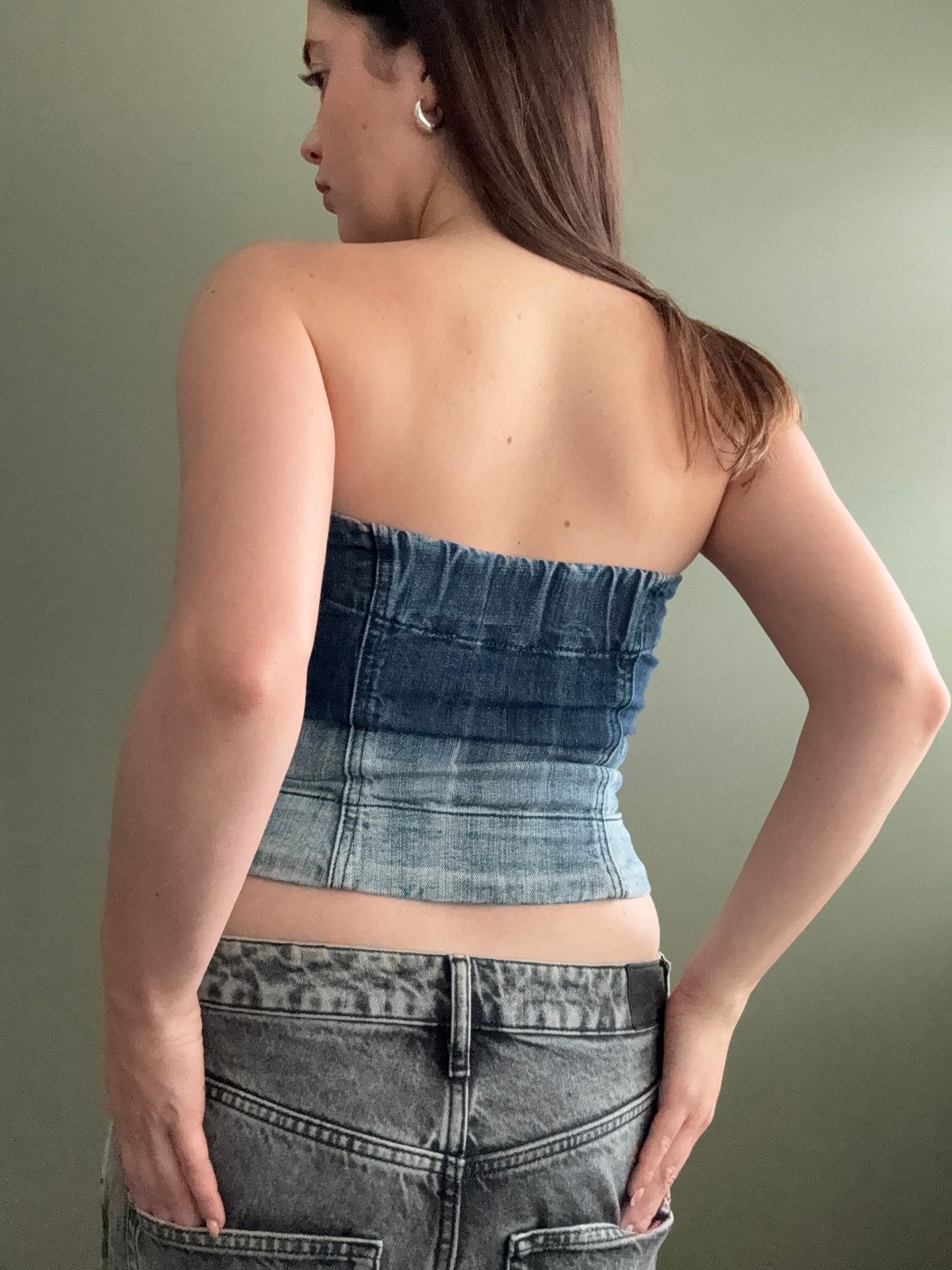 Miss Sixty Denim Corset Top (XS)