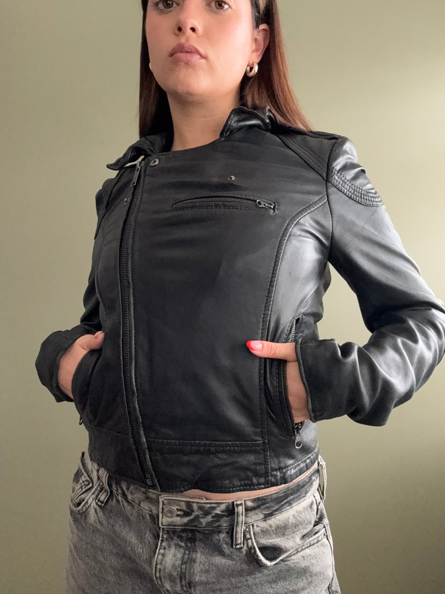 Firetrap Leather Jacket (S)