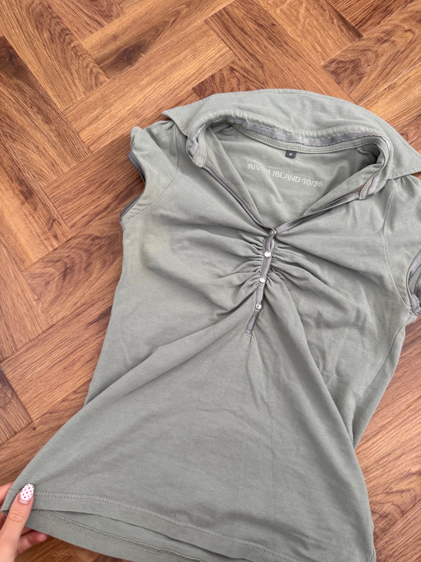 Y2K Fitted Ruched Top (UK10)