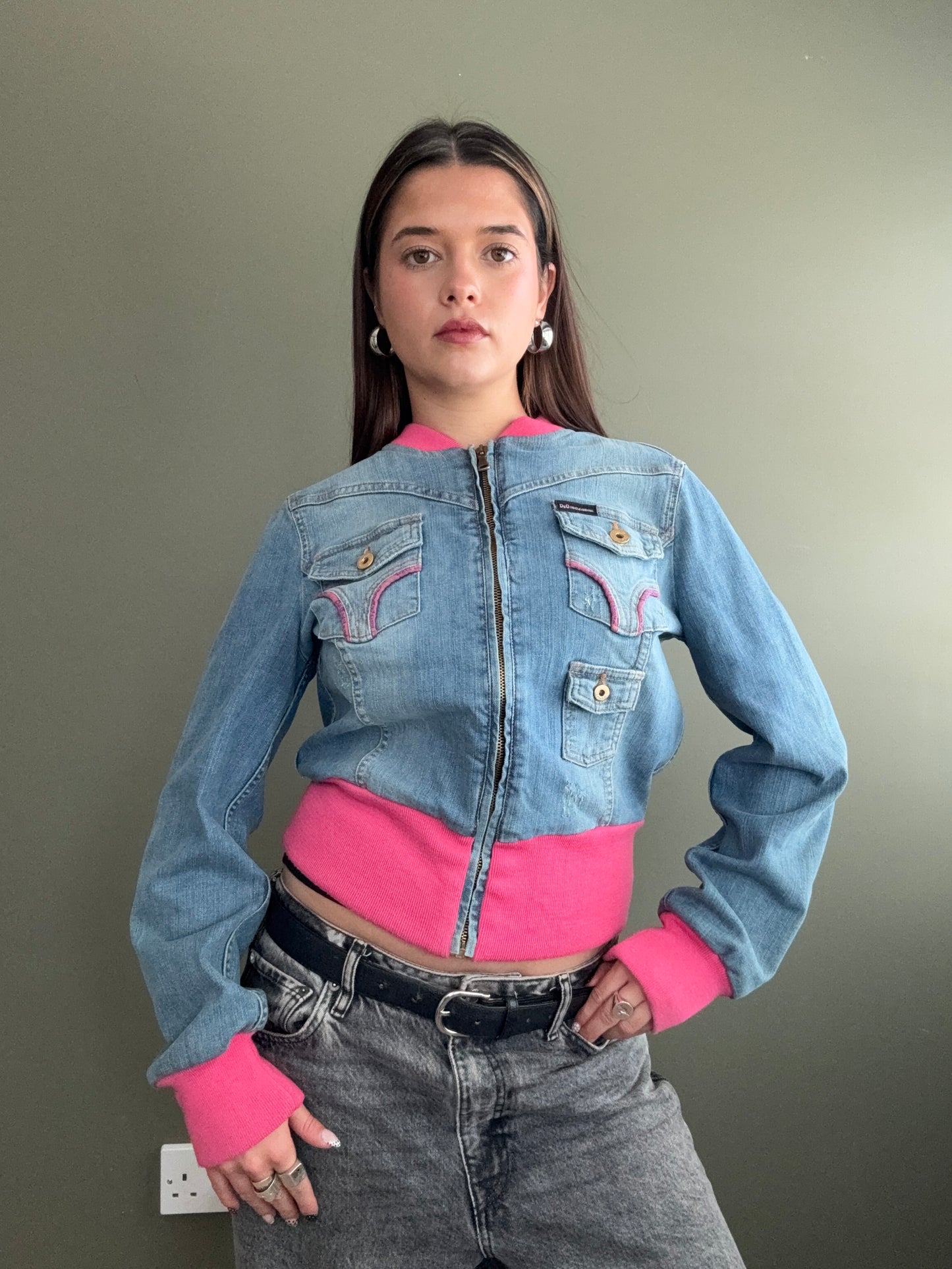 Dolce and Gabbana Denim Bomber Jacket (S)