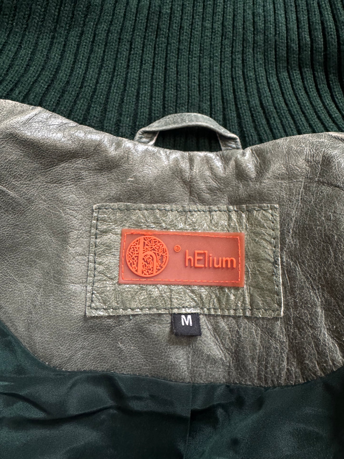 Vintage Green Leather Jacket (M)