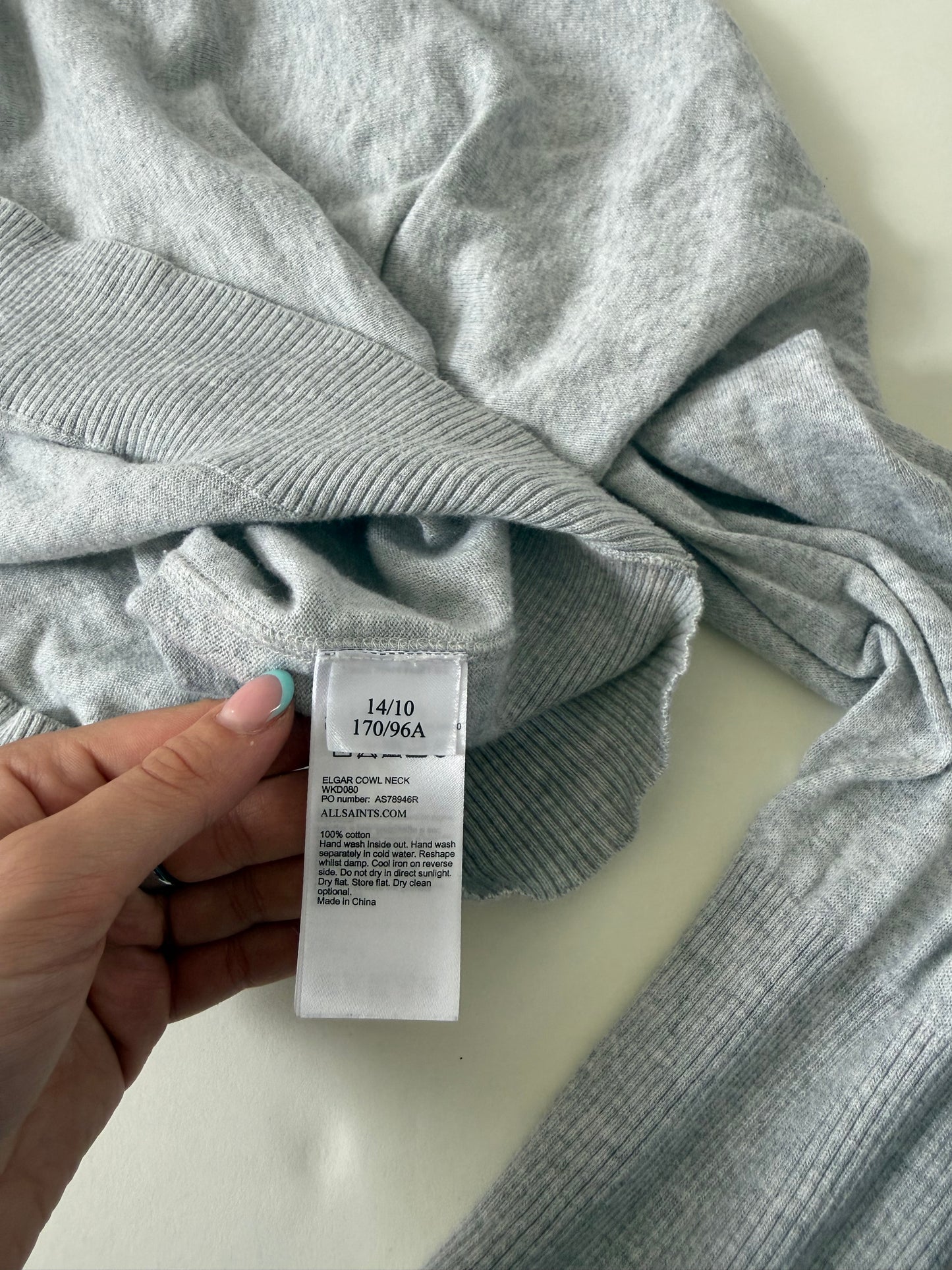 Allsaints Grey Batwing Jumper (UK14)