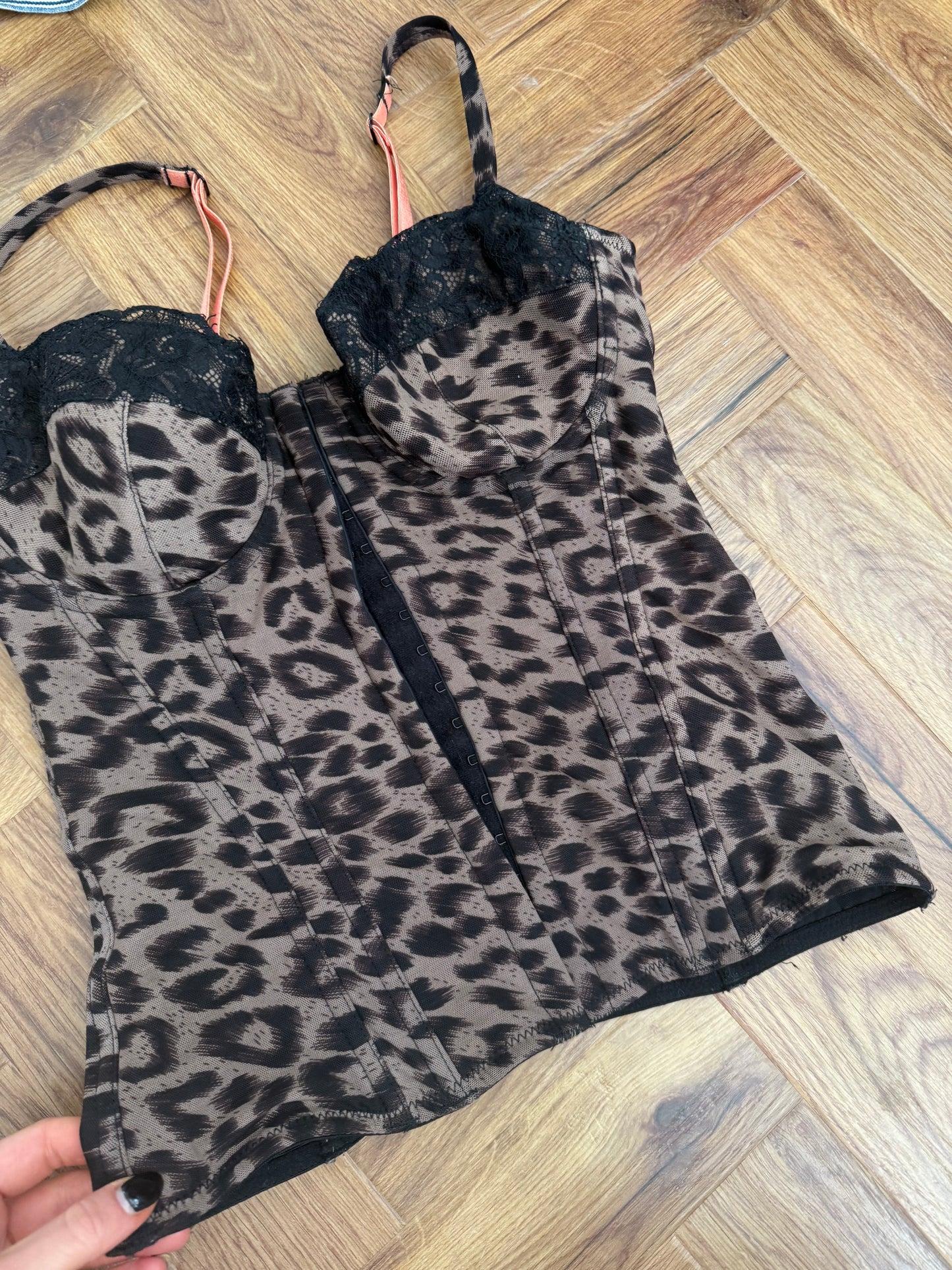 Y2K Leopard Corset (UK8)