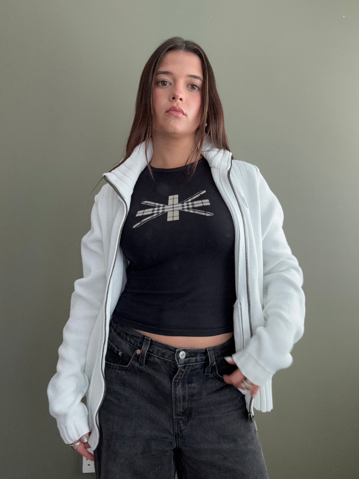 Knitted Zip Jumper (M)
