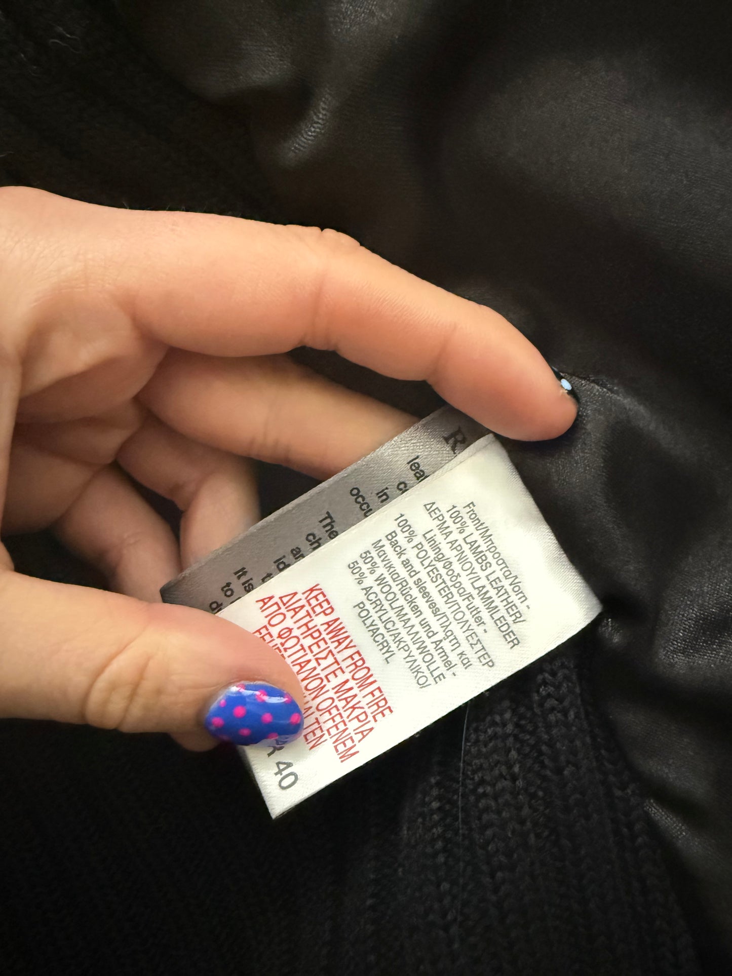 Knitted Leather Jacket (UK14)