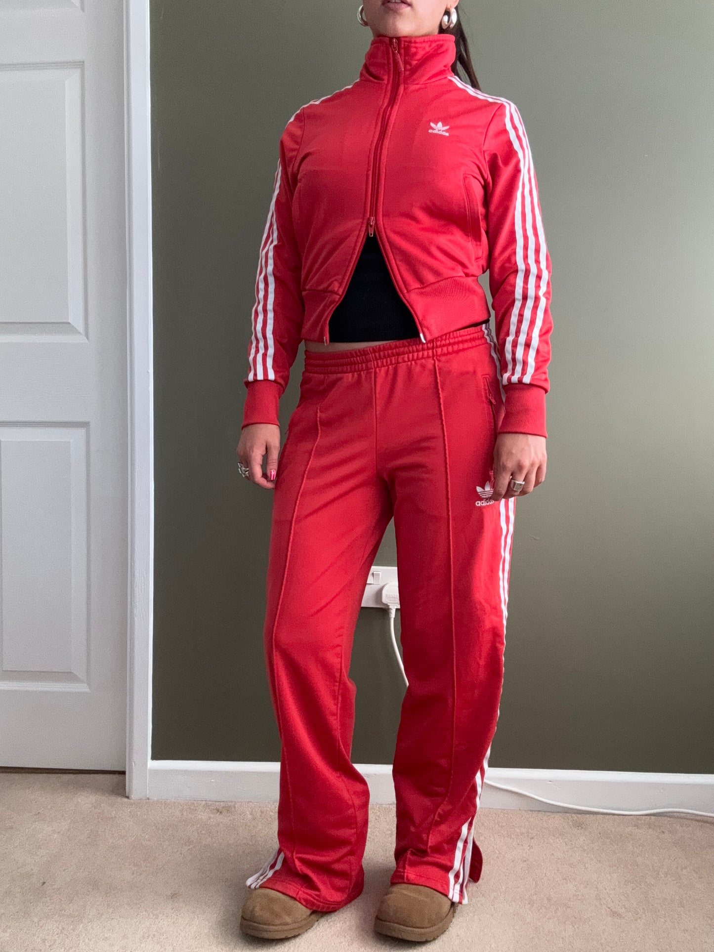 Red Adidas Tracksuit (UK8)