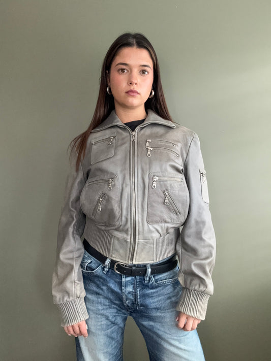 Leather Cargo Jacket (M)