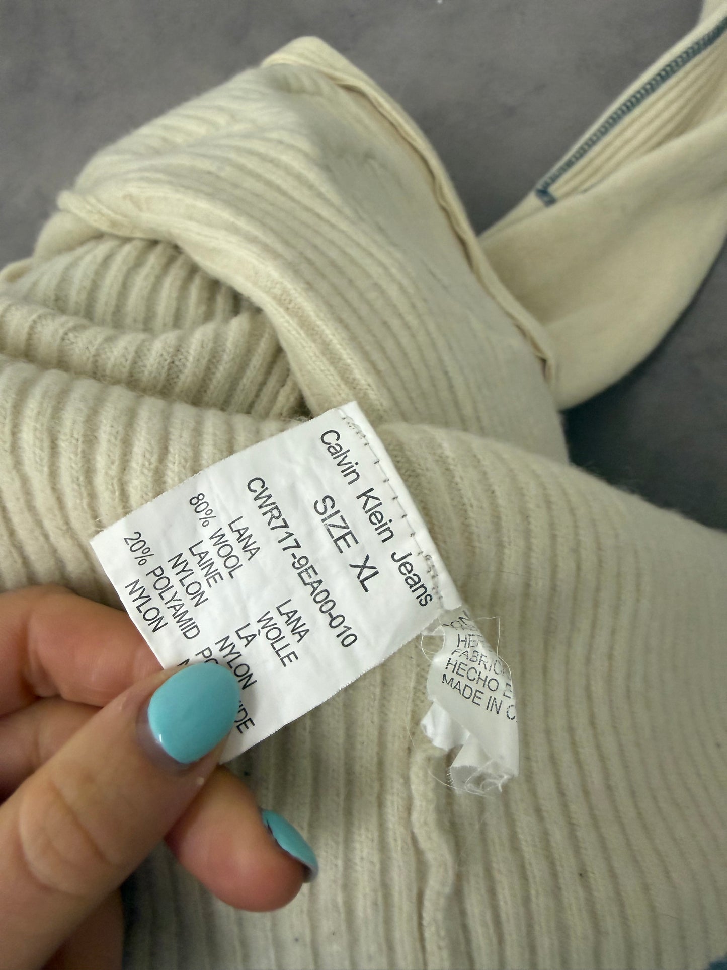 Calvin Klein Patchwork Wool Knit Jumper (XL)