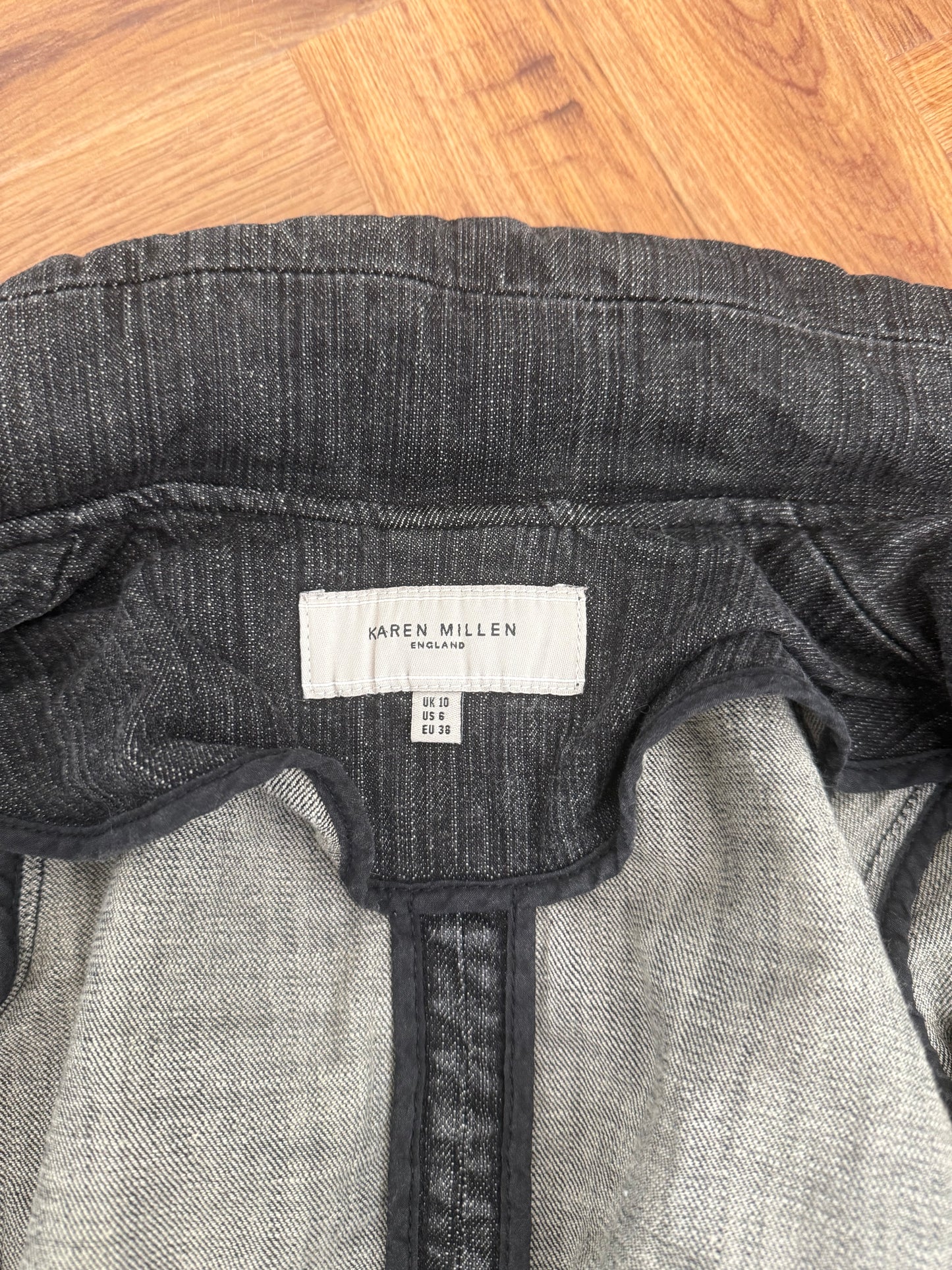 Karen Millen Fitted Denim Military Jacket (UK10)