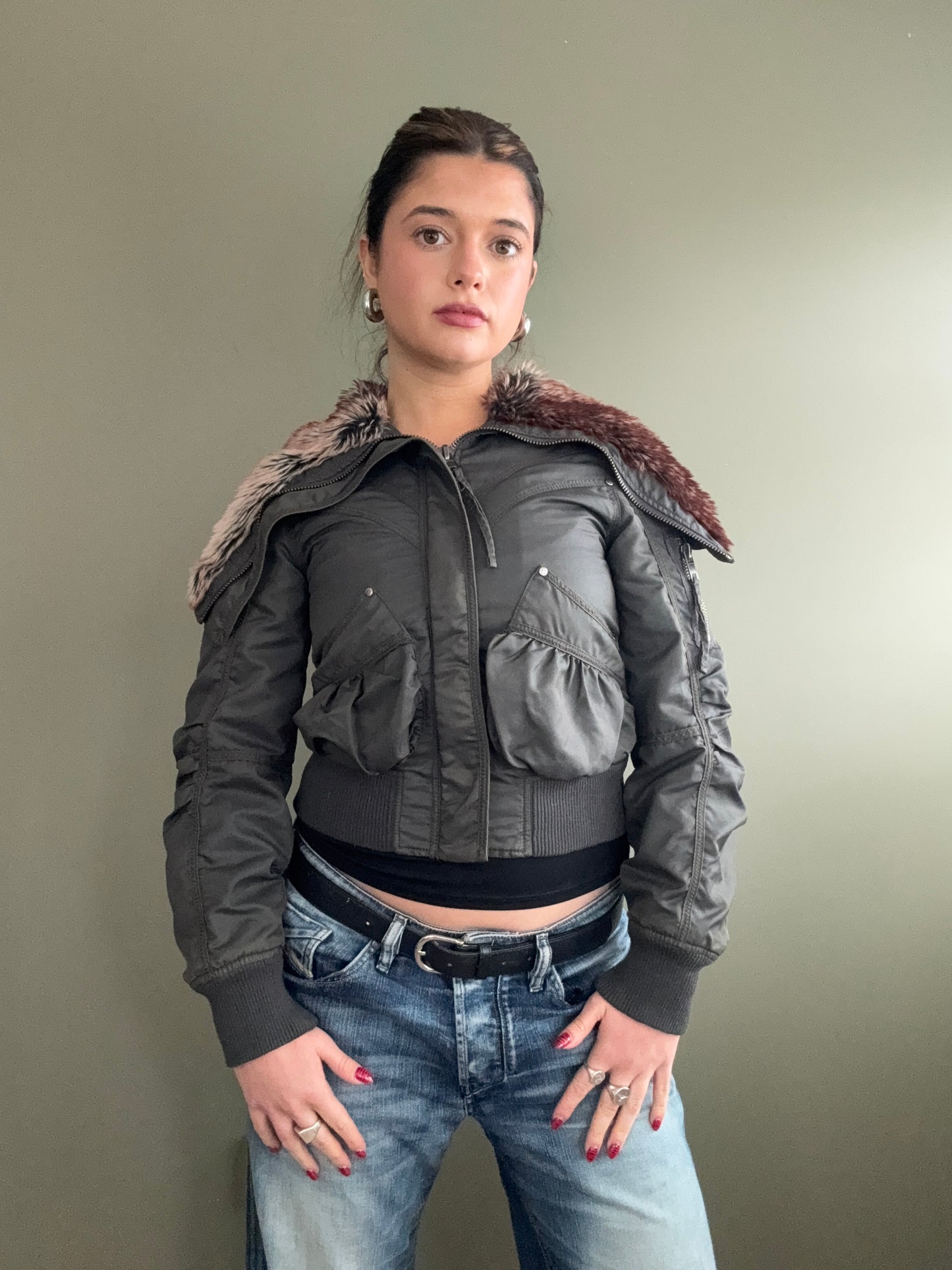 Cropped Bomber Jacket (UK6)