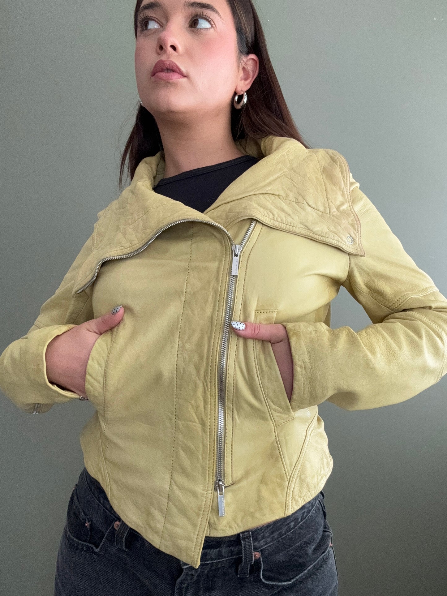Karen Millen Leather Jacket (UK10)