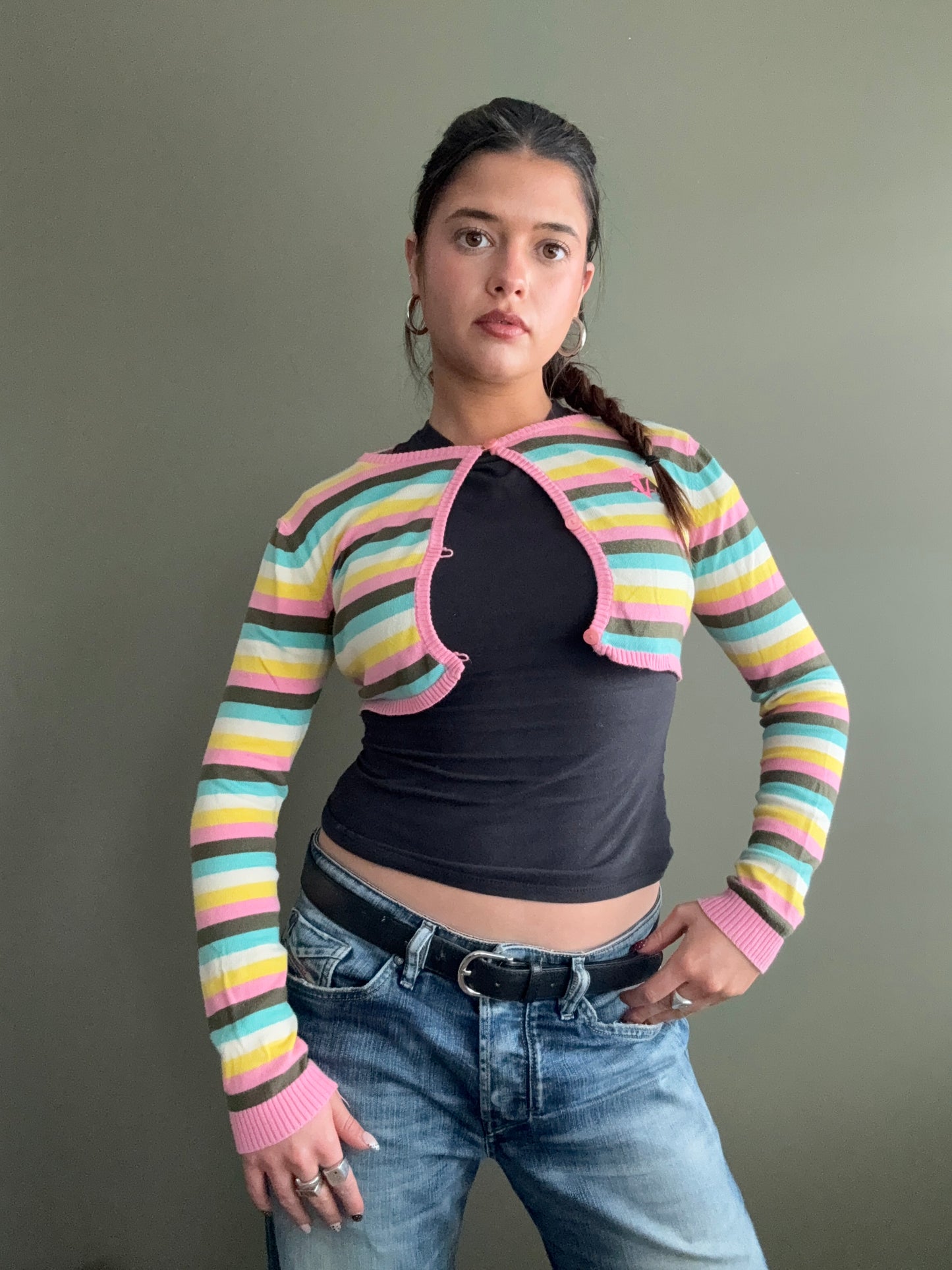 Versace Striped Cardigan (XS)