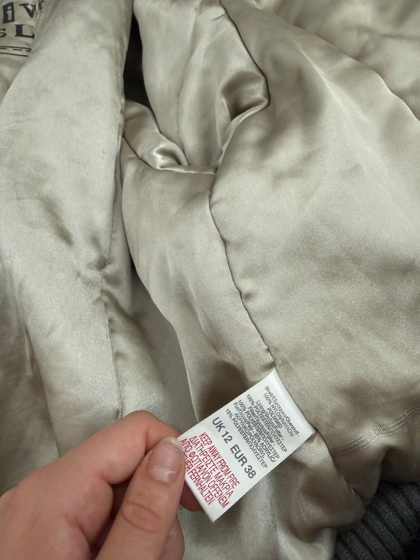 Khaki Y2K Bomber Jacket (UK12)