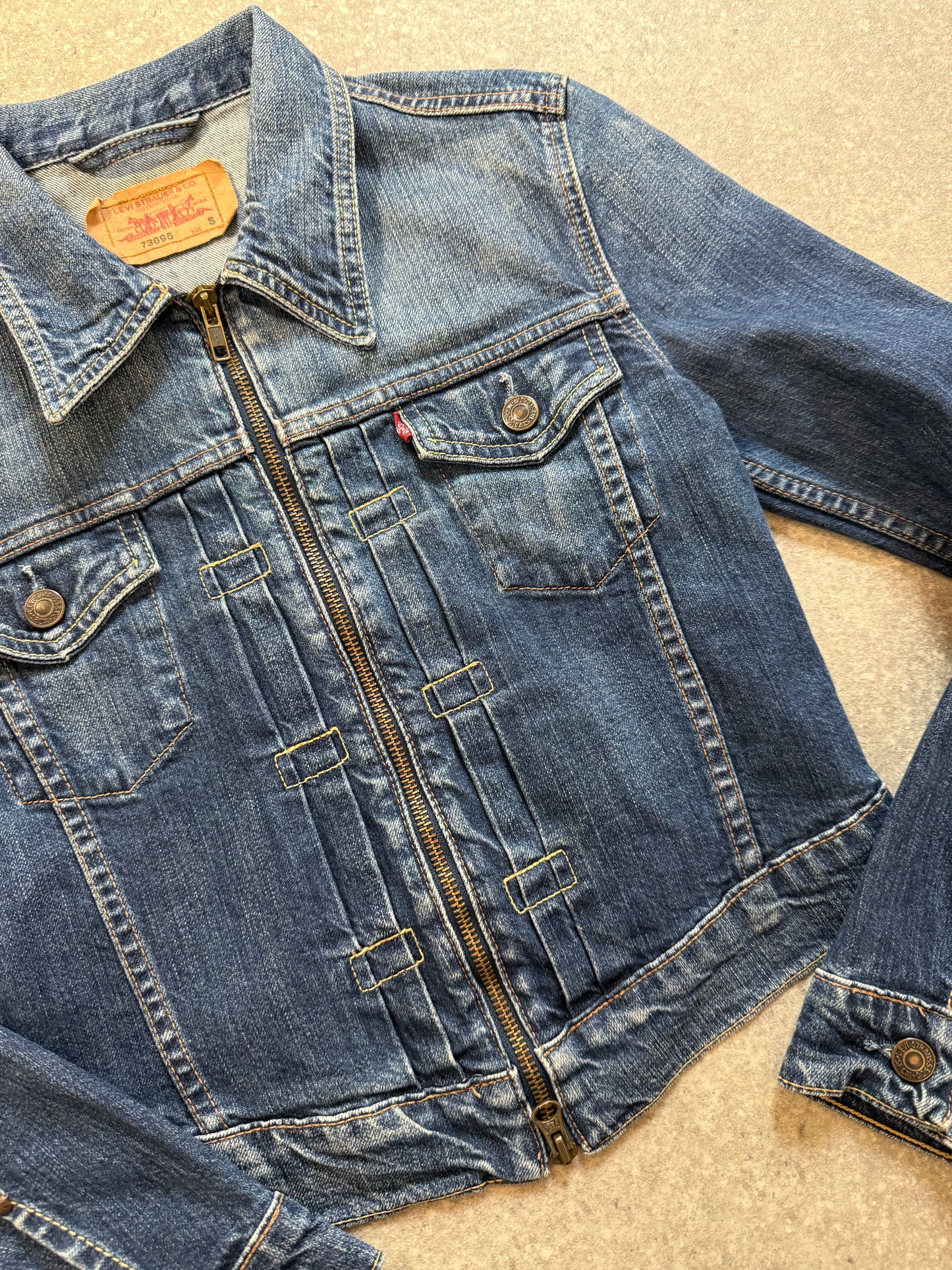 Levis Double Zip Denim Jacket (S)