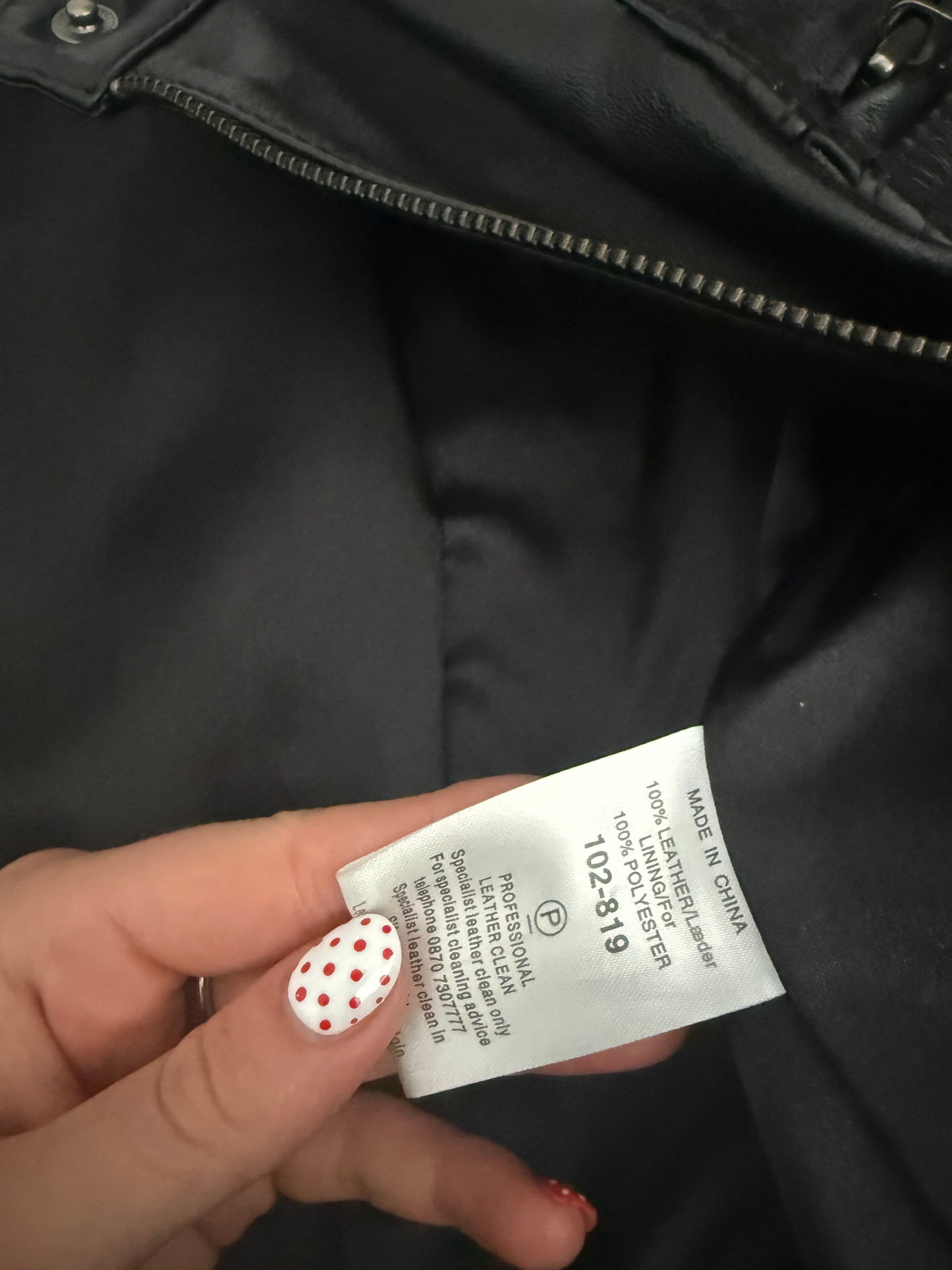 Fitted Leather Buckle Jacket (UK12)
