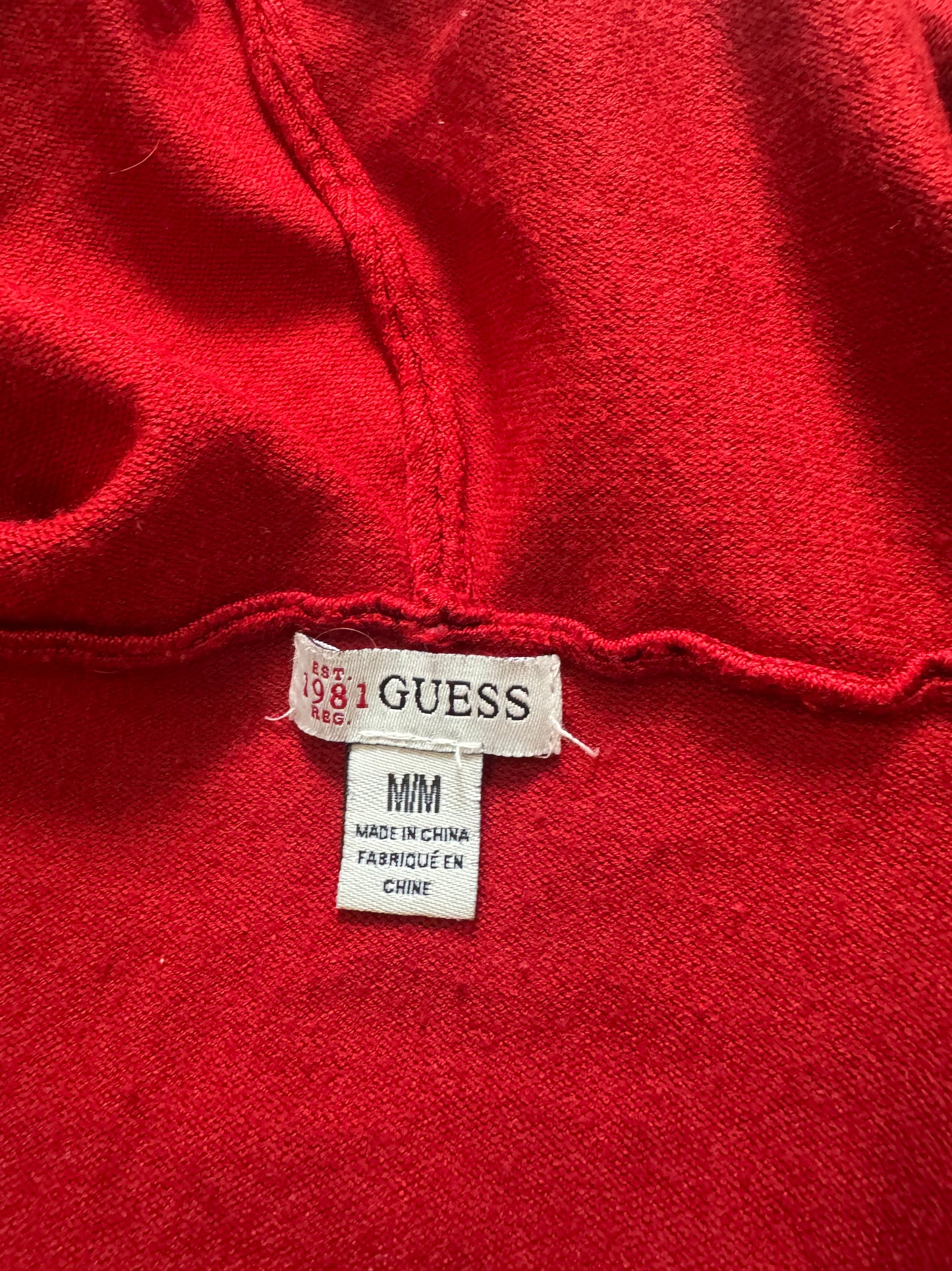Guess Red Zip Hoodie (M)