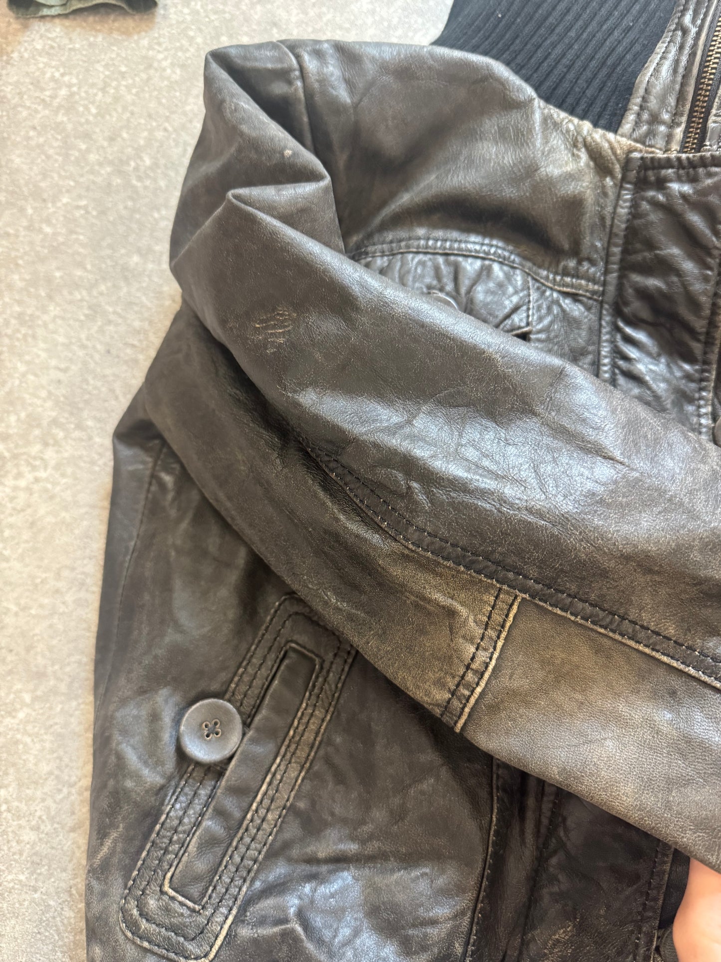 Leather Bomber Jacket (UK12)