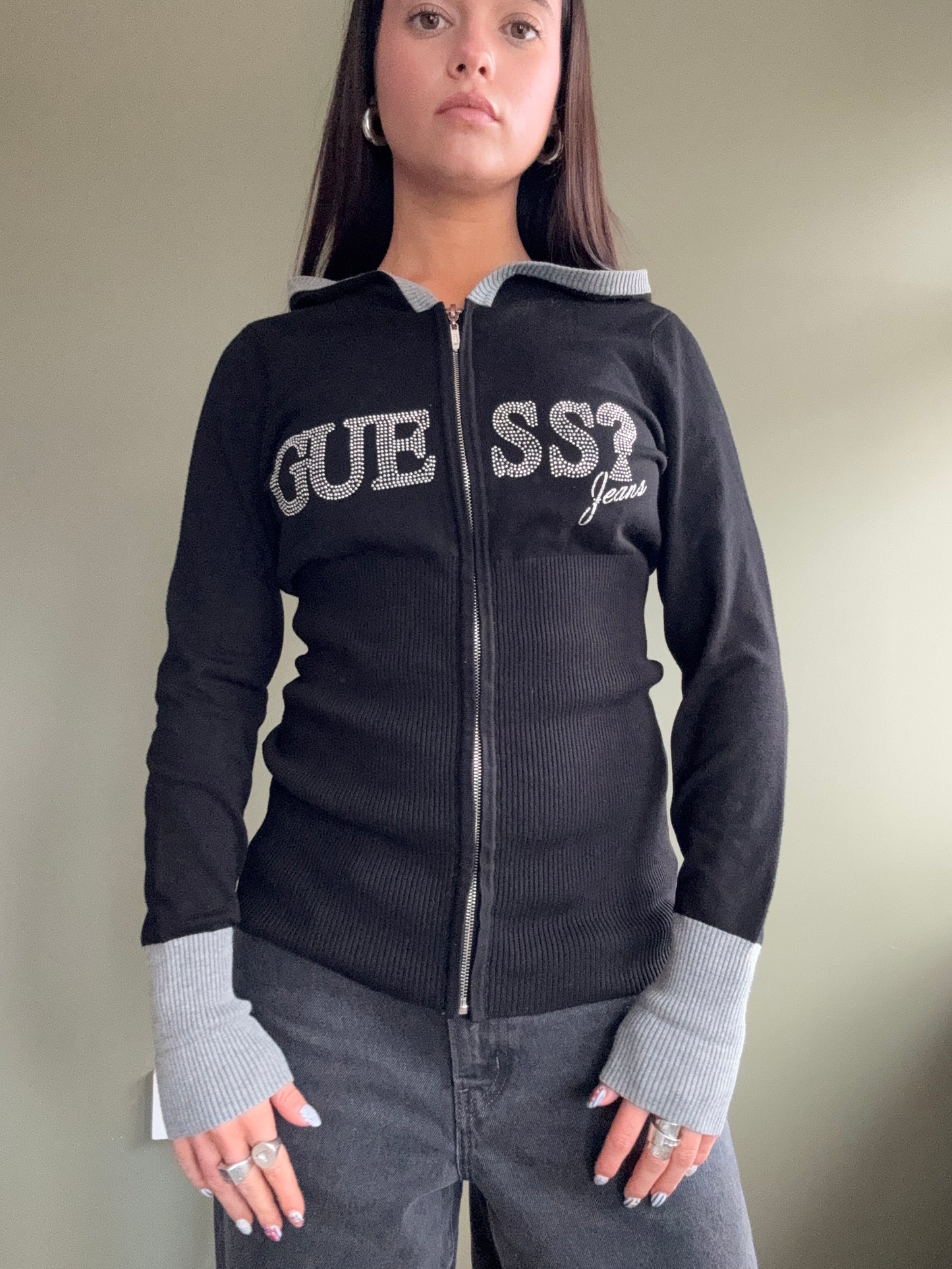 Guess Knitted Zip Hoodie (M)