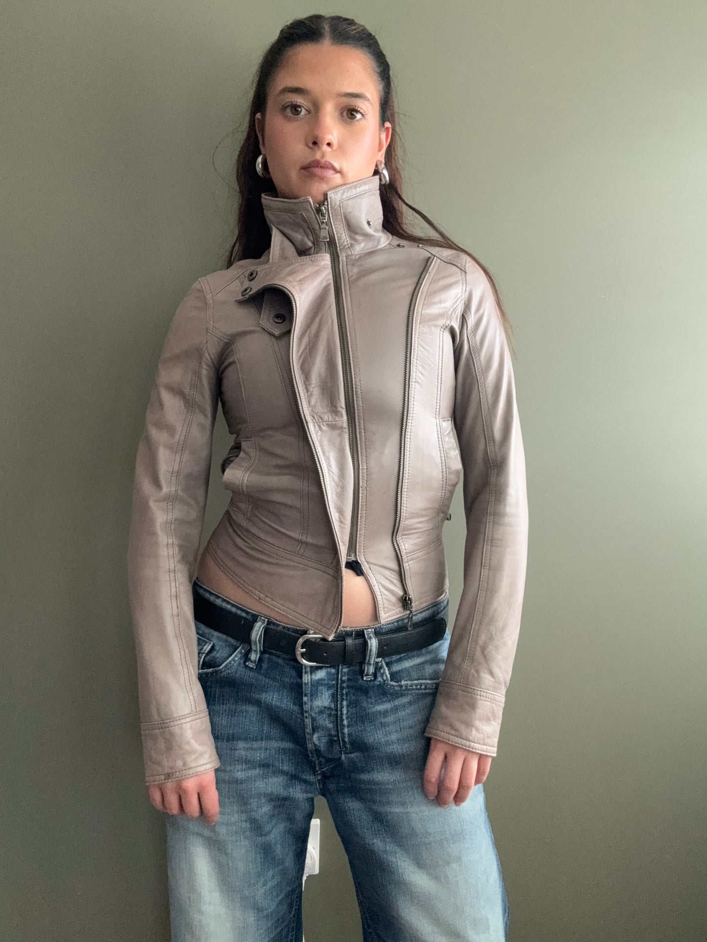 Ted Baker Fitted Leather Jacket (XS)