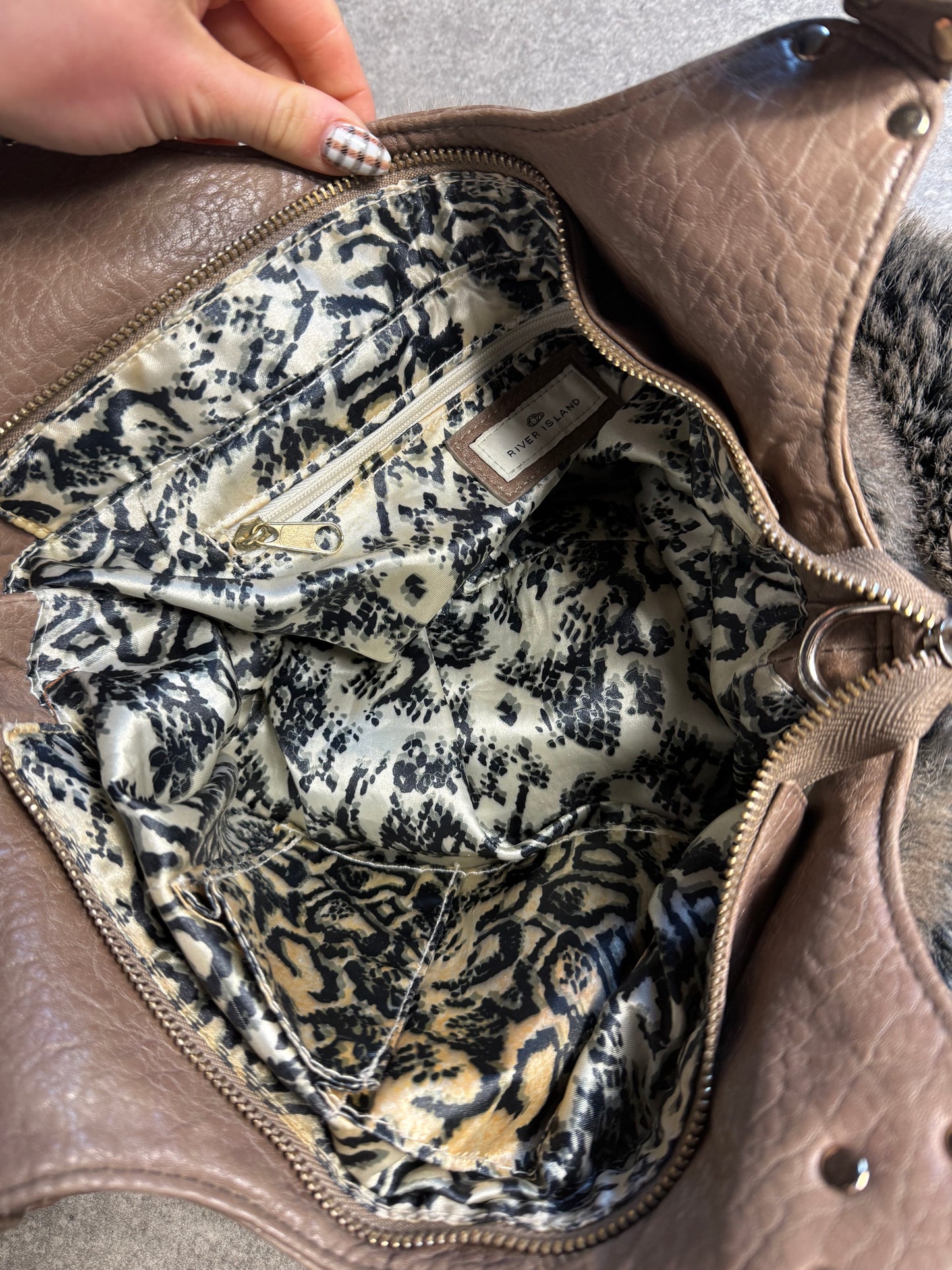 Large Faux Fur Shoulder Bag