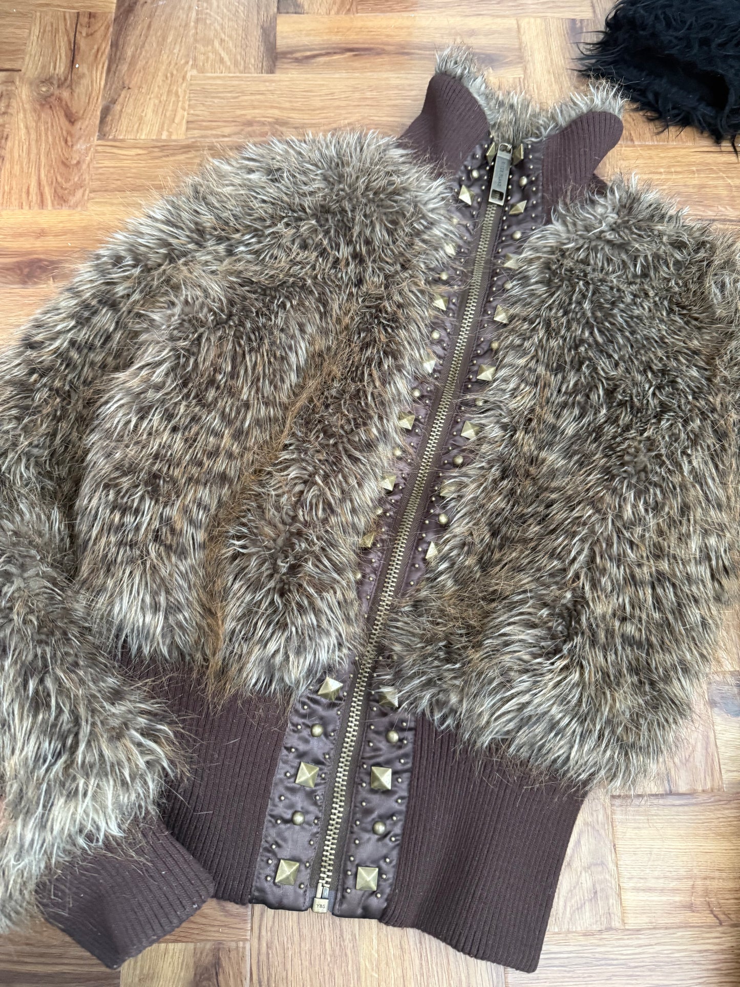 Faux Fur Leopard Bomber Jacket (UK10)